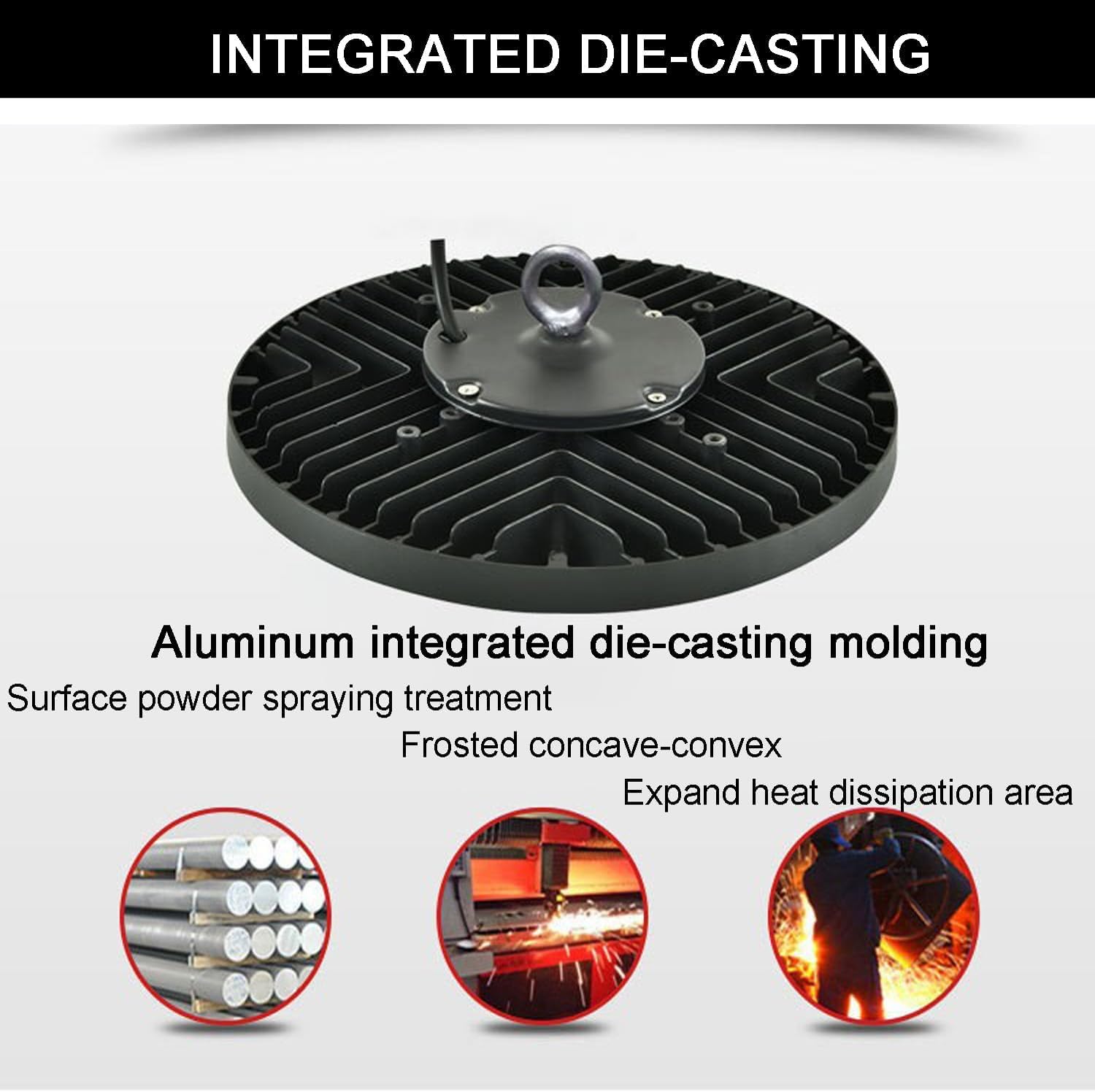 Tiyahomey 200W-1Pack Ufo Led High Bay Light,22000Lm 6000K Daylight 2000W Equivalent With Us Plug Cable Led Garage Lights Commerc