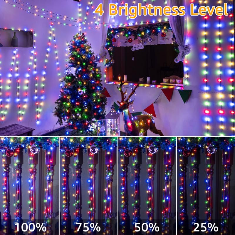 Ollny 393FT 1200 LED Christmas Lights - IP67 Waterproof Multicolor String Lights with Remote Timer for Indoor/Outdoor Decorations