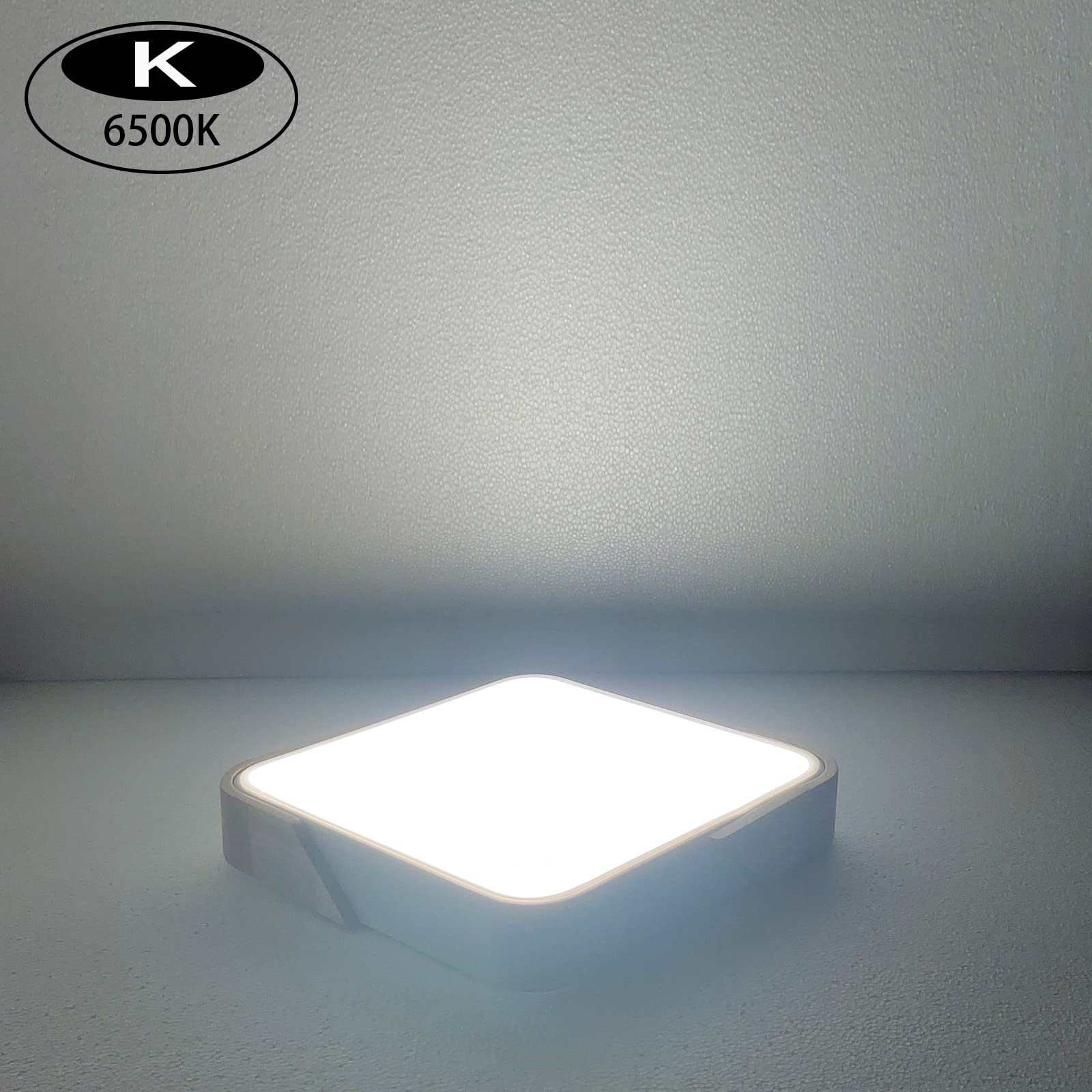 LuFun Ceiling Light Fixture, 24W LED Flush Mount, 12 Inch, Wood, Cool White 6500K, Model AMZ0042