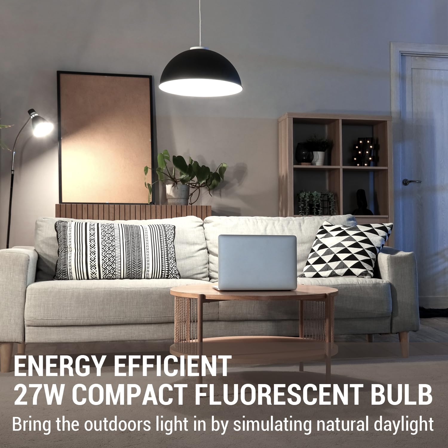 Mygift Fluorescent Light Bulb 4 Pin 6500K 27 Watt With Quad Tubes Gx10Q-4 Base, Replacement Bulb For Light Of America Lamps