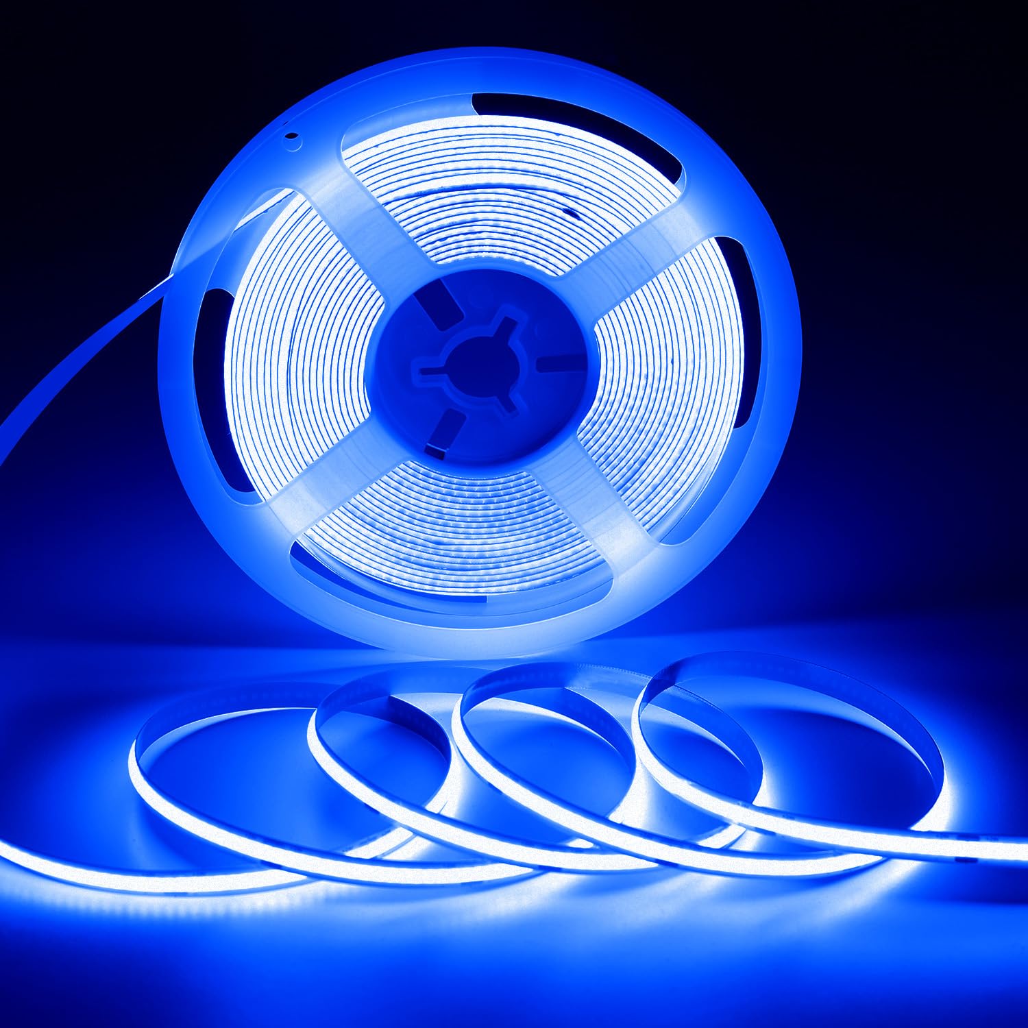 ShineBurky 32.8FT/10M Blue COB LED Band Light  3200LEDS LED Tape Lights  High Bright CRI93+ Flexible Dimmable Light Band for Bedroom TV Backlight Monitor Gaming Room Bar Decor(with Plug)