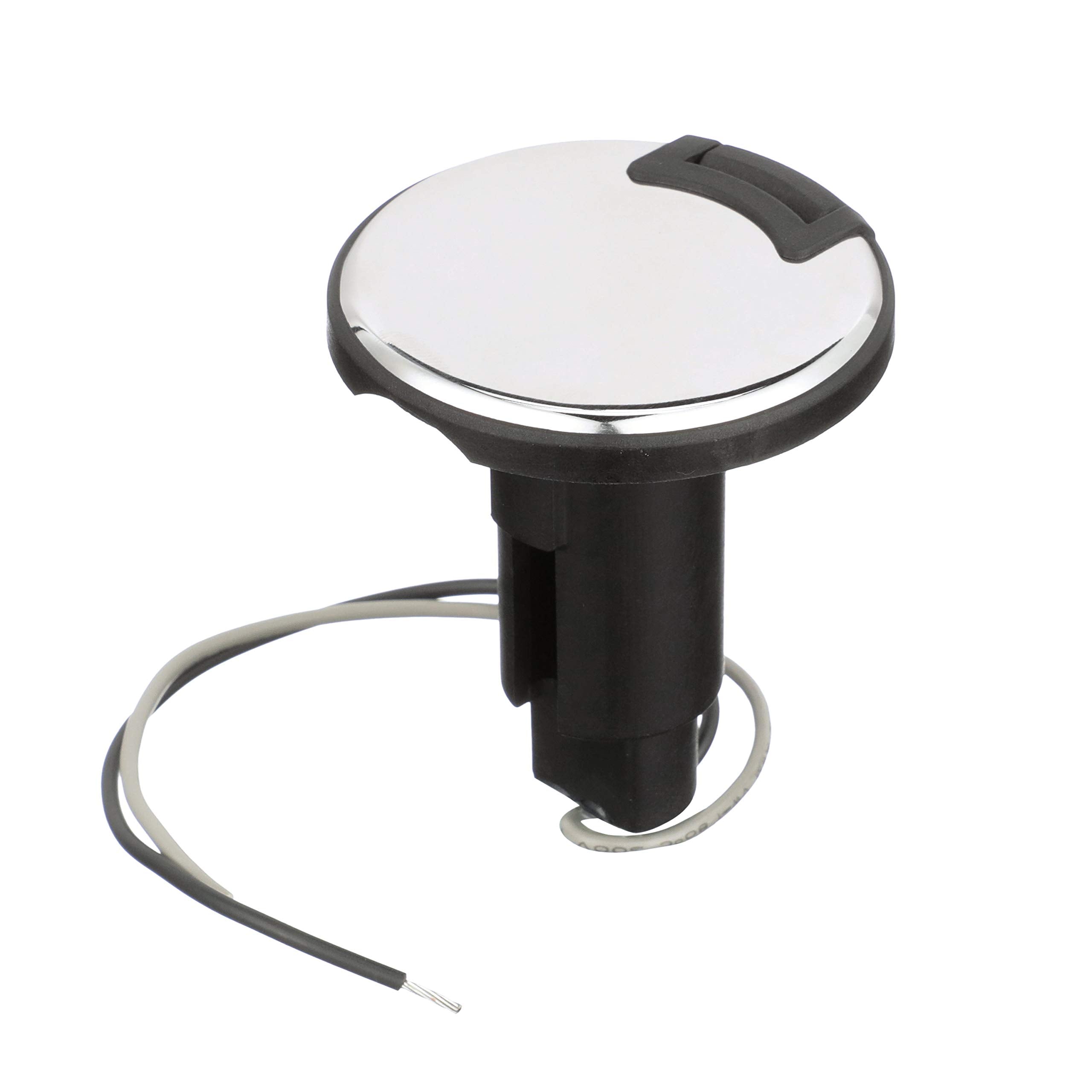 Attwood 910R2Psb-7 Lightarmor™ 910R Series Round Plug-In Light Base — For All-Around Pole Light, 2-Pin, Black Stainless Cover