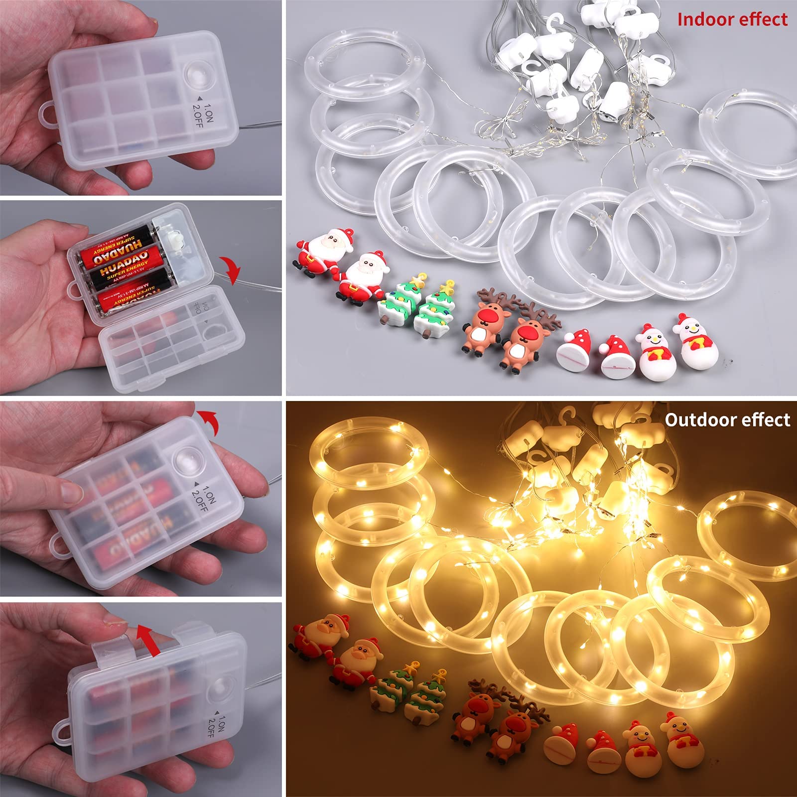 Aodini Christmas Lights, 120 Led Lights 9.84 Feet Long Christmas Decorations Lights, With Flashing Bubble Lights,10 Cute Round Lights, Extendable For Indoor, Outdoor (Warm Round Lamp)