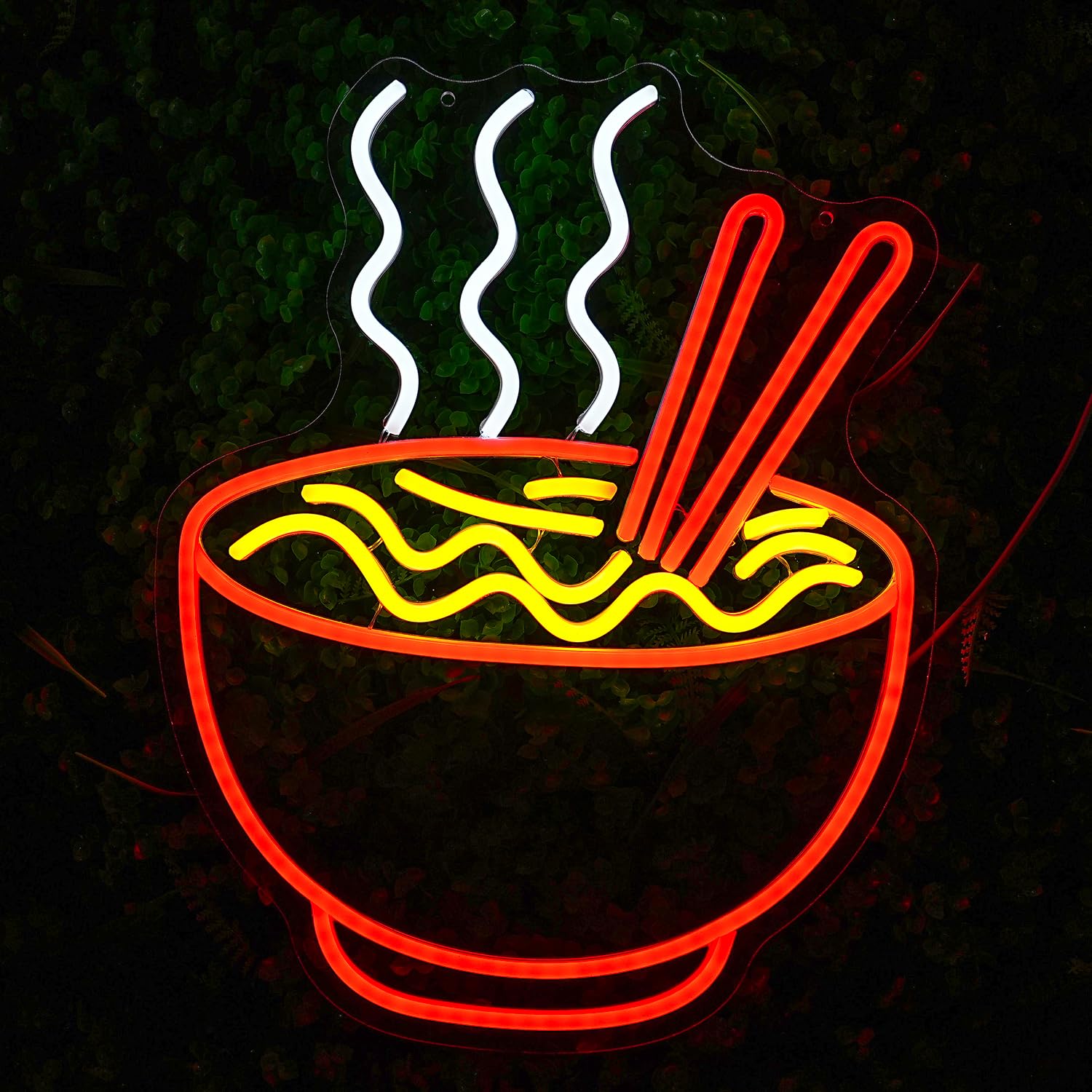 LULANMP Ramen Neon Sign - Dimmable LED Wall Light for Home Bar, Kitchen, Cafe - Red Acrylic, 16.5'' x 12.9''