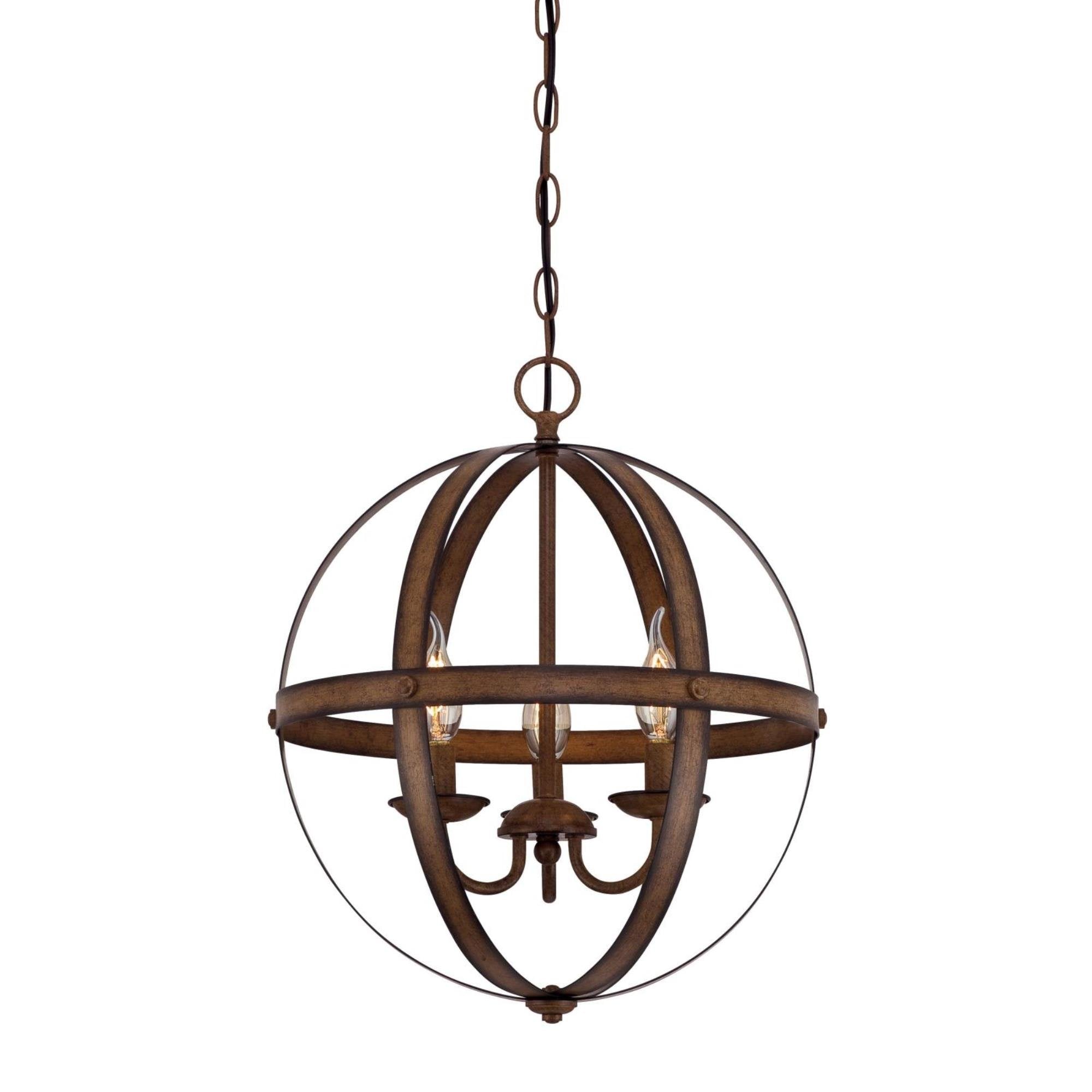 Westinghouse Three-Light Pendant, Barnwood, Metal, Model 6353600