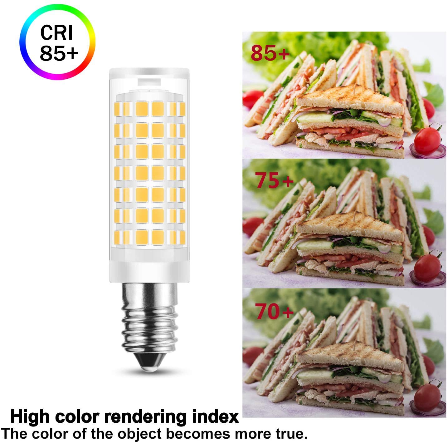 LAOYEBAOHE E14 LED Light Bulbs, Daylight White, 2 Count, Ceramic Aluminum Oxide, for Cooker Hood, Range Hood, Turkish Lamp