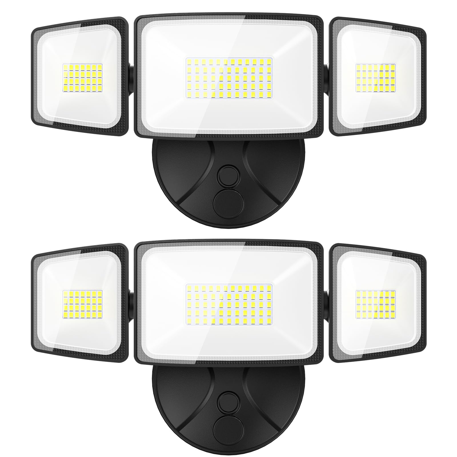 Onforu 60W LED Flood Lights Outdoor, 6000LM, IP65 Waterproof, 3 Adjustable Heads, Black, Model BDB60-3