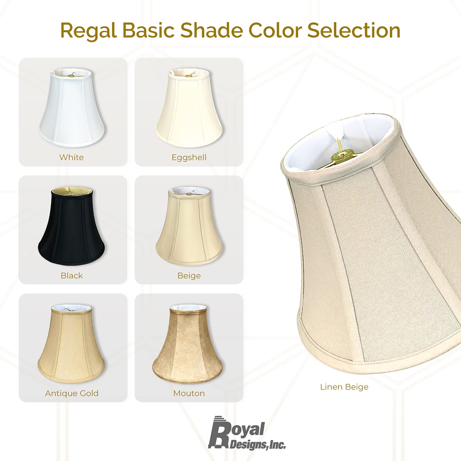 Royal Designs, Inc. ''True Bell Lamp Shade, Antique Gold, 8'''' X 16'''' X 12.625'''''' (Bs-704-16Agl)