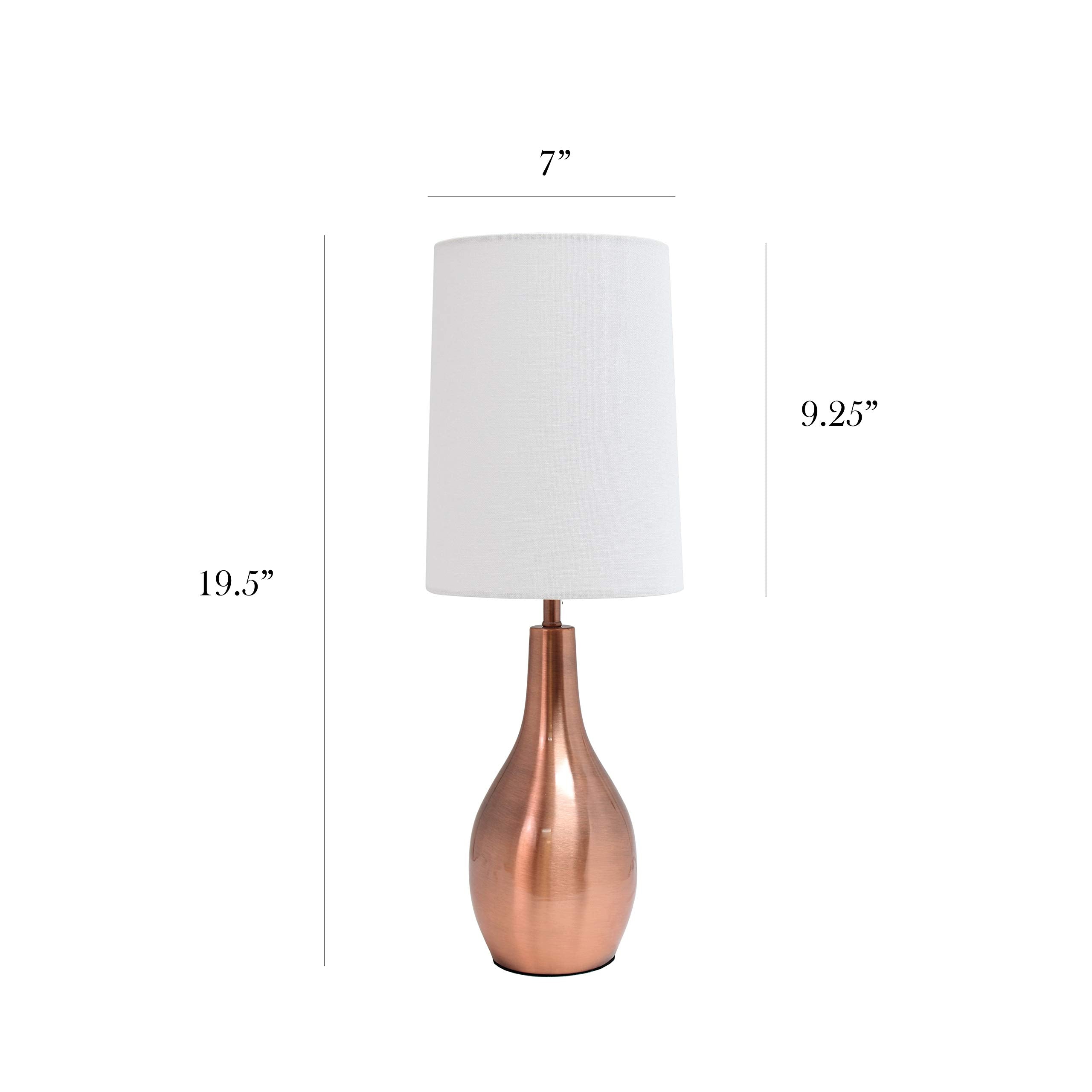 Simple Designs Lt3303-Rgd Tear Drop Table Lamp, Rose Gold
