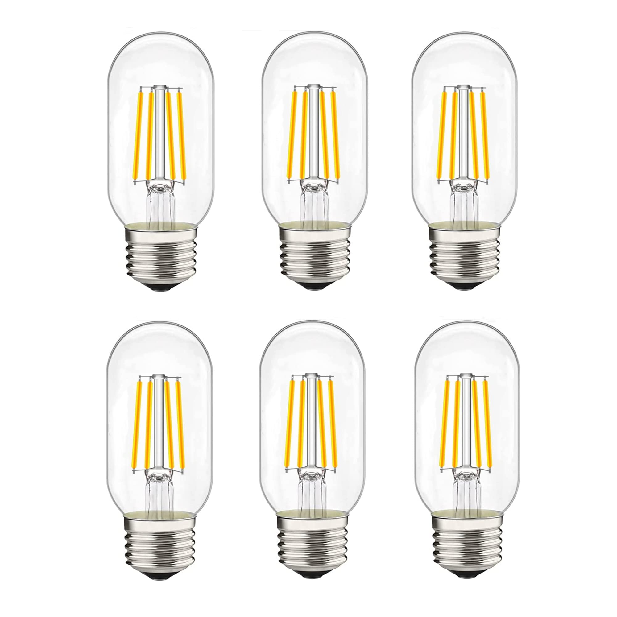 Livemax Led Tubular Bulb 4W,E26 Clear Edison Bulb,40W Equivalent 400 Lumens, Antique Edison Style Led Filament Light Bulbs,2700K