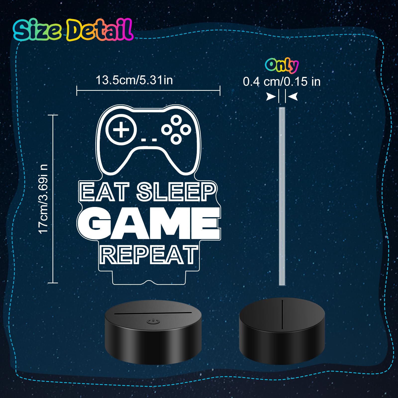 Linkax 3D Illusion Night Light & Soccer Gift For Teens  Boys & Kids - 8 To 12 Year Olds - Football Accessories & Room Decor (Gaming)