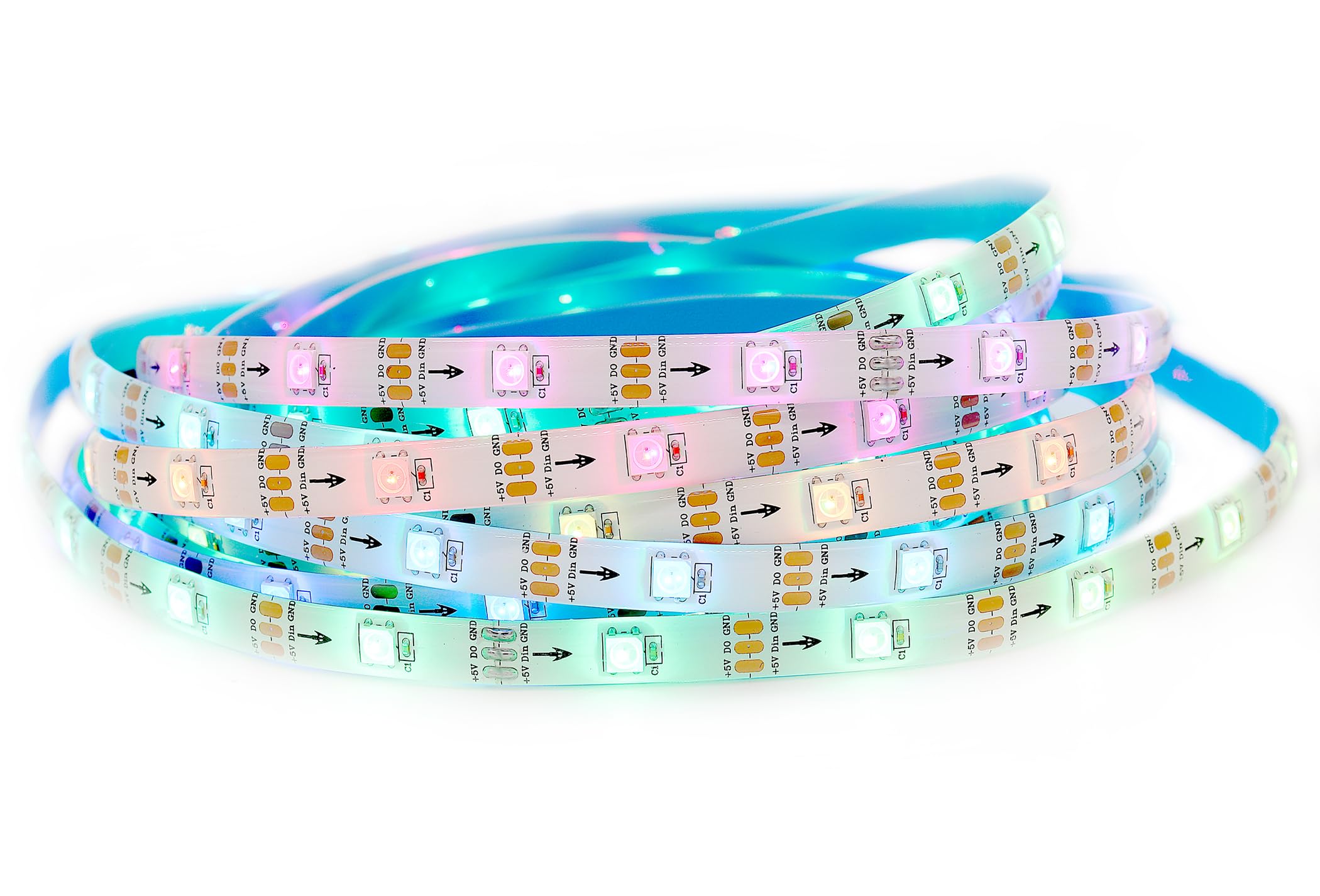 ADRESUNO WS2812b LED Strip 16.4FT 150LEDS Black PCB IP65 Bluetooth Music Sync Remote Control