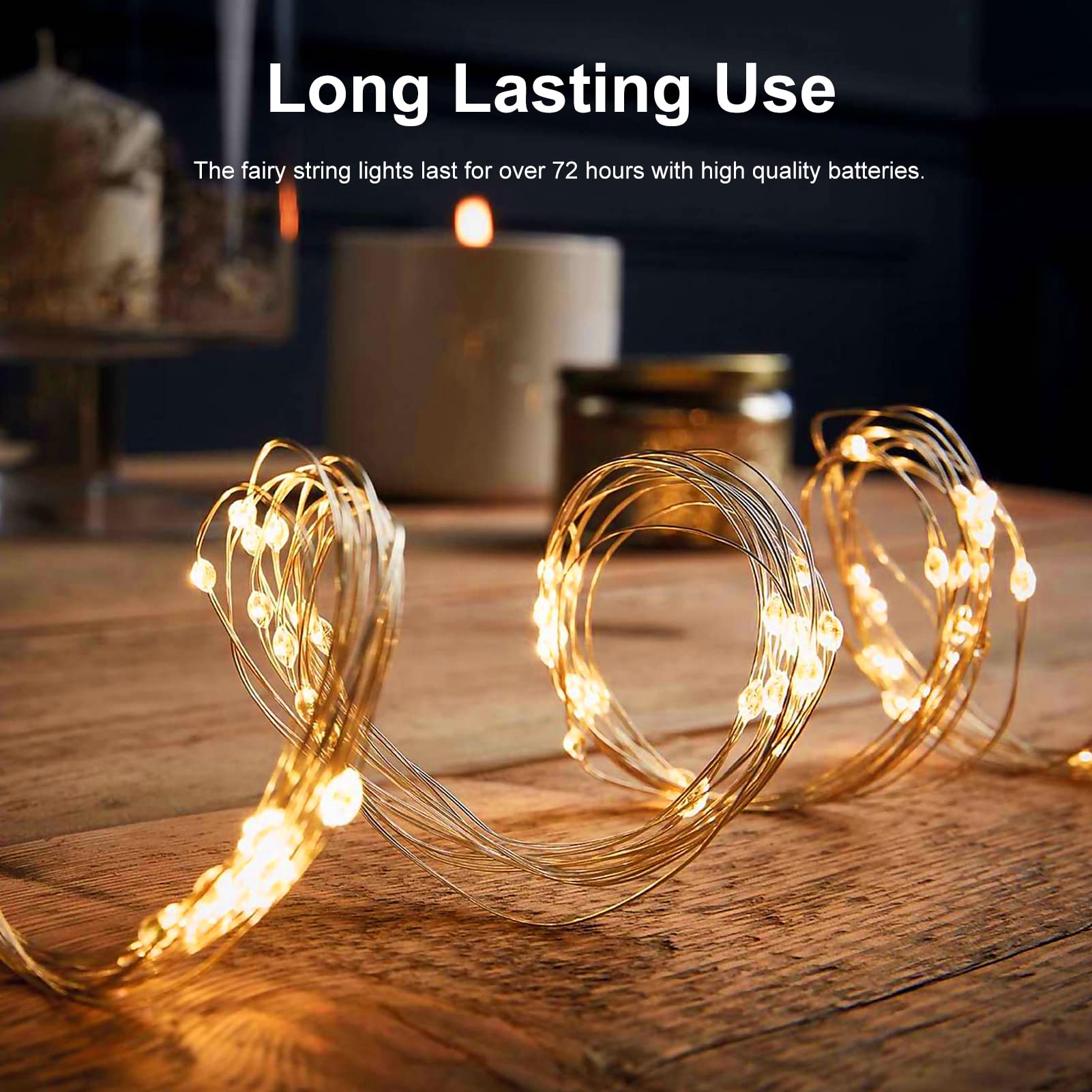 2 Pack Fairy Lights Battery Operated, 200 Led 66Ft Silver Wire Twinkle Light Auto Timer Mini String Light For Outdoor Indoor Gar