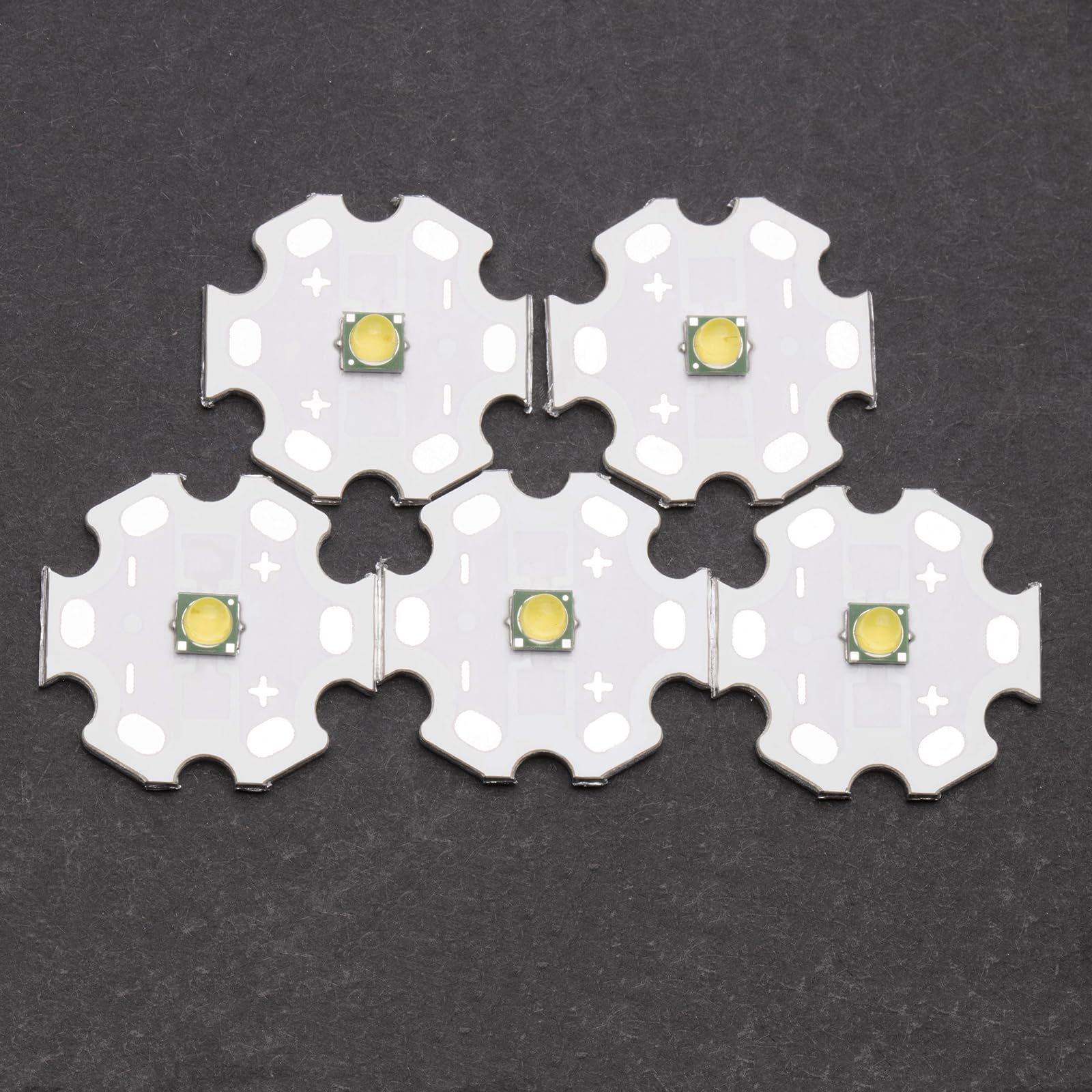 Ledguhon 5Pcs 3W 6500K White 3535 Smd High Power Led Chip With Aluminum Plate 20Mm Star Pcb Base Heat Sink Led Chip Replacement(