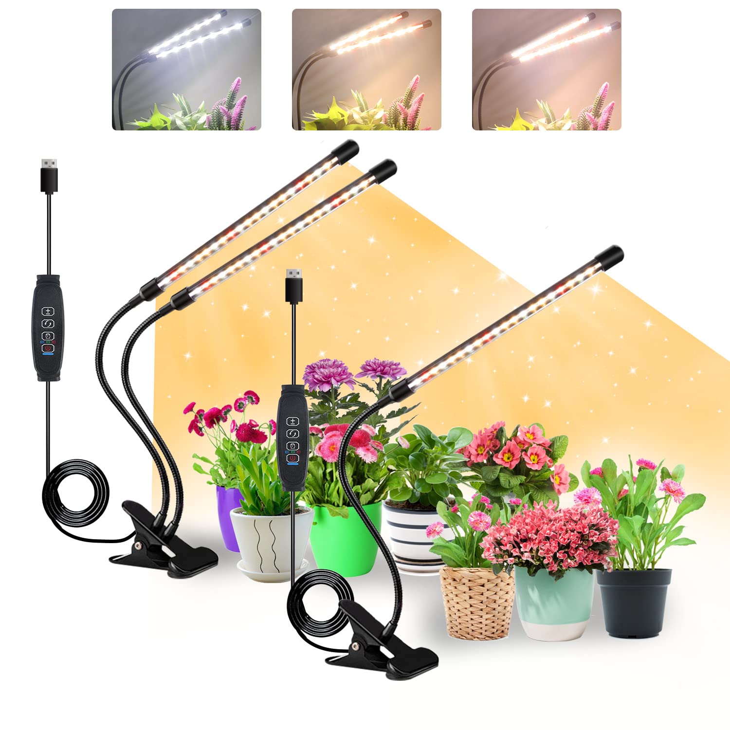 Sdovuerc Plant Light, Led Grow Light With Clip For Indoor Plant,Full Spectrum Grow Lamps For Seeding Veg And Blooming(2 Pack)…