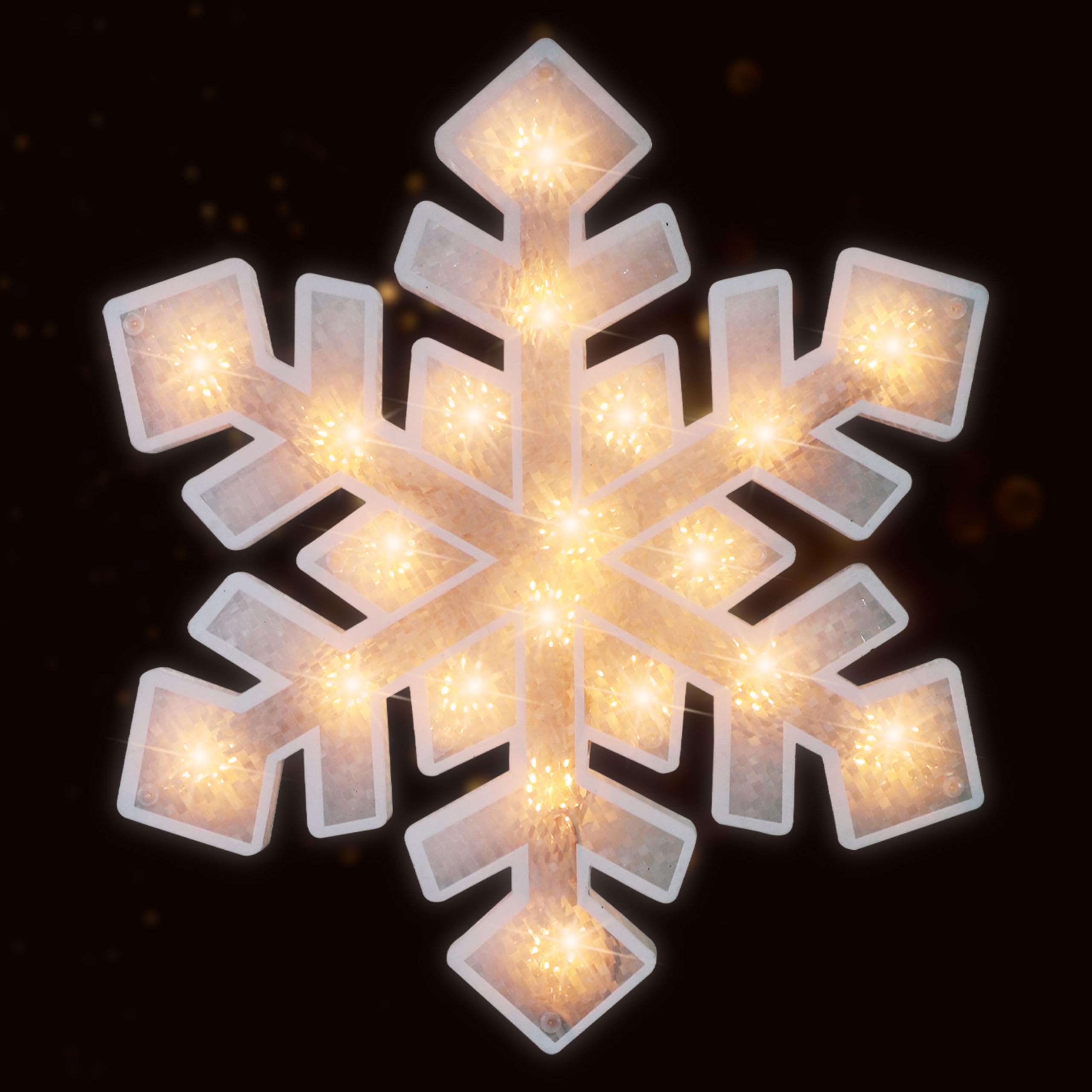 LAMPHOME 17&quot; 20L Snowflake Christmas Window Silhouette Lights Decorations, Lighted Snowflake Christmas Window Lights for Christmas,Party,Home,Patio Lawn,Garden
