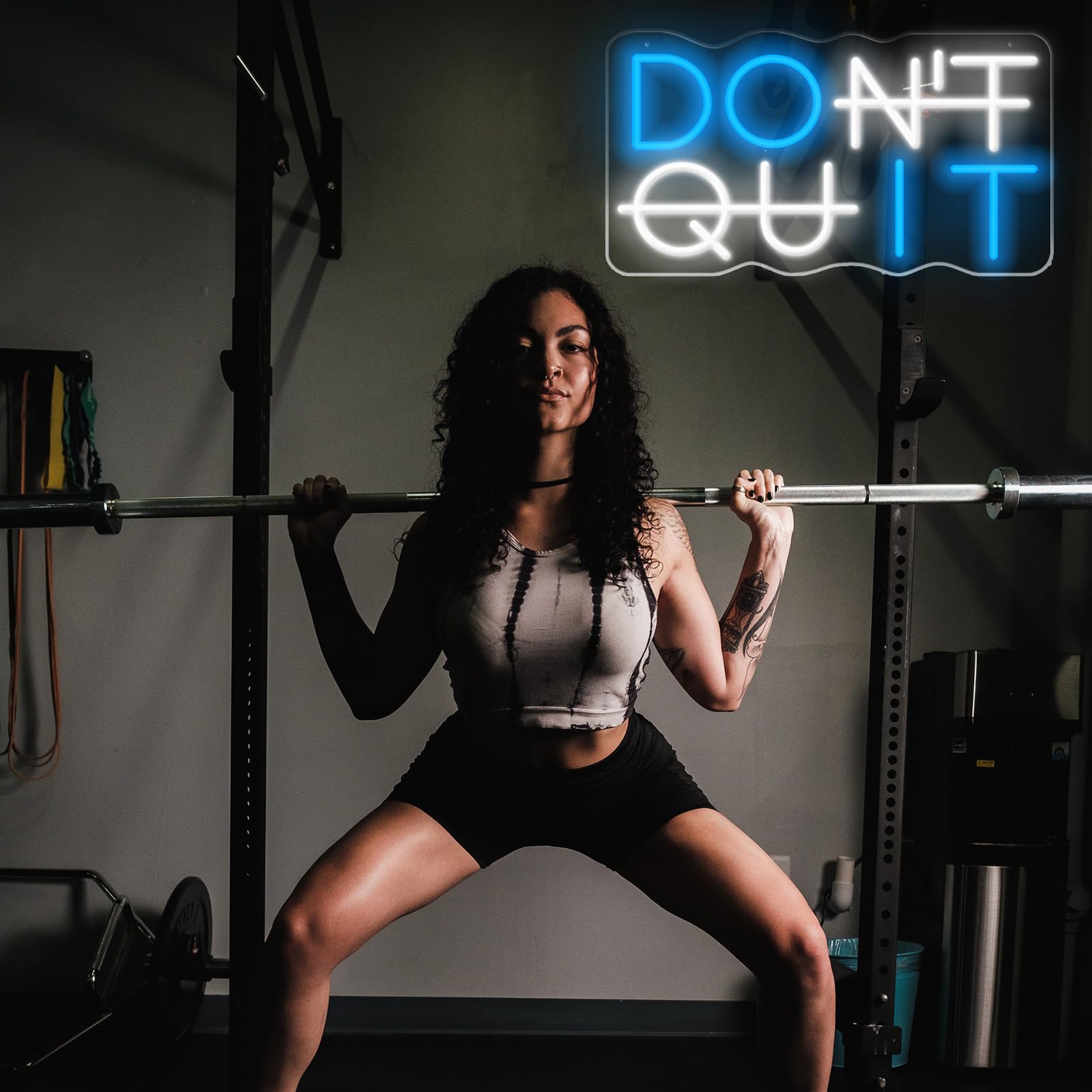 KENFARI Neon Sign, Dont Quit, LED Light for Office, Yoga, Gym, Man Cave, Powered by USB, Blue & White, Model DOIT001