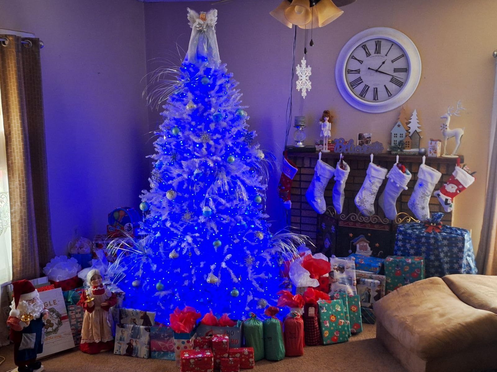 Sauirs 403Ft 1000 Led Christmas Lights Outdoor String Lights With 8 Modes Timer Waterproof Fairy Light Plug In For Outside Indoor Party Xmas Palm Tree Yard Wedding Decorations(Blue)