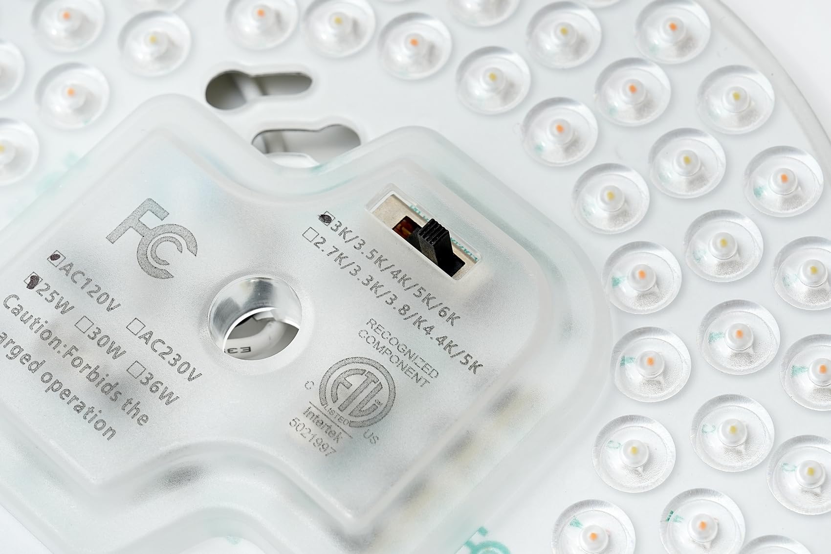 Haoledi 6.69'' Led Ceiling Fan Light Retrofit Kit 25W 3000Lm Ceiling Light Replacement Pcb Board 5Cct 3000K 3500K 4000K 5000K 6000K Adjustable 120V Cri90 Dimmable (25, Watts)