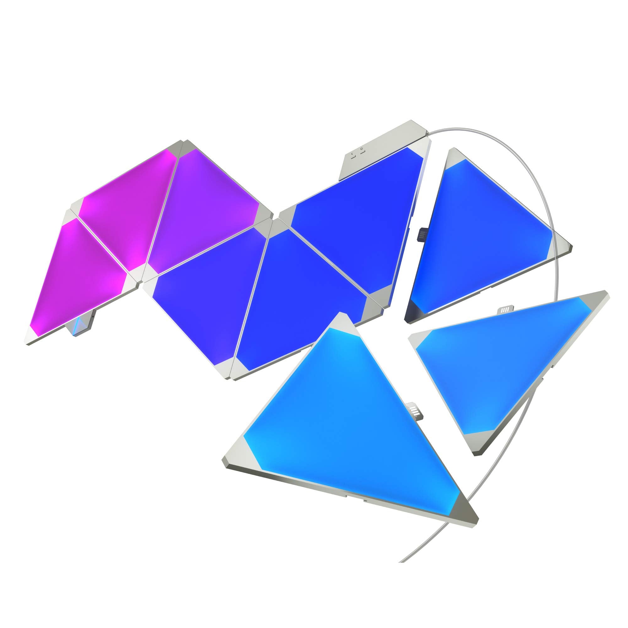 Nanoleaf Rhythm Edition Wifi Smart Rgb Led Wall Lights Starter Kit - 9 Panels, 16M+ Colors, Dimmable, Model Nl28-2003Tw-9Pk