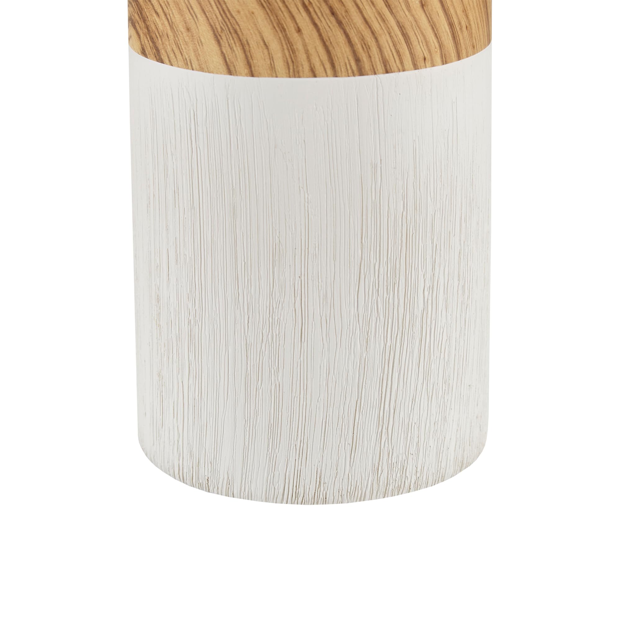 510 Design Nicolo Table Lamp - Modern 2-Tone Ceramic, Woodgrain Finish, 17.35 H, Cream, Nightstand/Desk Lamp, Model 5Ds153-0036
