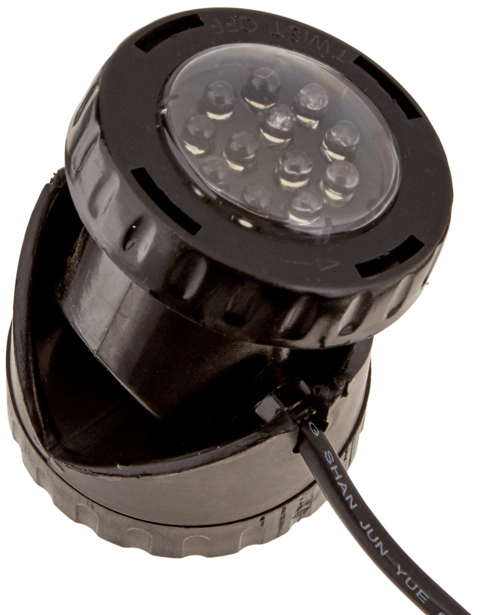Jebao Pl1Led-3 Submersible Pond Led Light With Colored Lenses - Black, Waterproof Outdoor Lighting