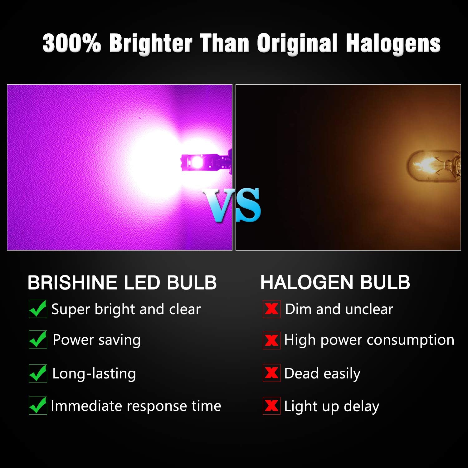 Brishine 10X T5 Led Bulbs Extremely Bright Pink Purple 3014 Chipsets 74 2721 37 73 17 Led Bulbs For Interior Gauge Cluster Dashb
