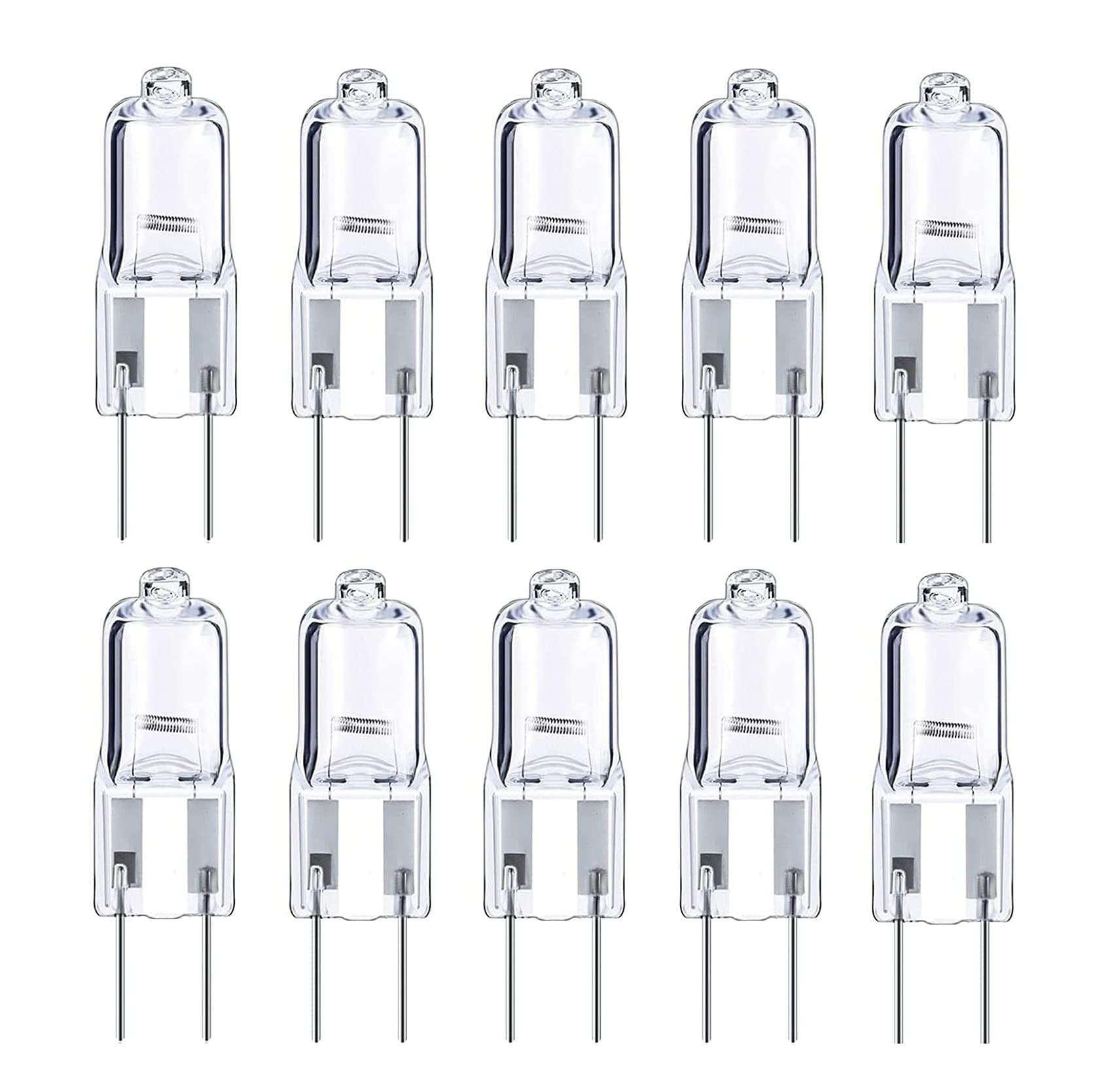 Gy6.35 Light Bulbs, 12V 50W Crystal Clear Halogen Bulb 2 Pin, T4 Jc Bi-Pin Base G6.35 Capsule Bulb, Dimmable, 2700K Warm White, 
