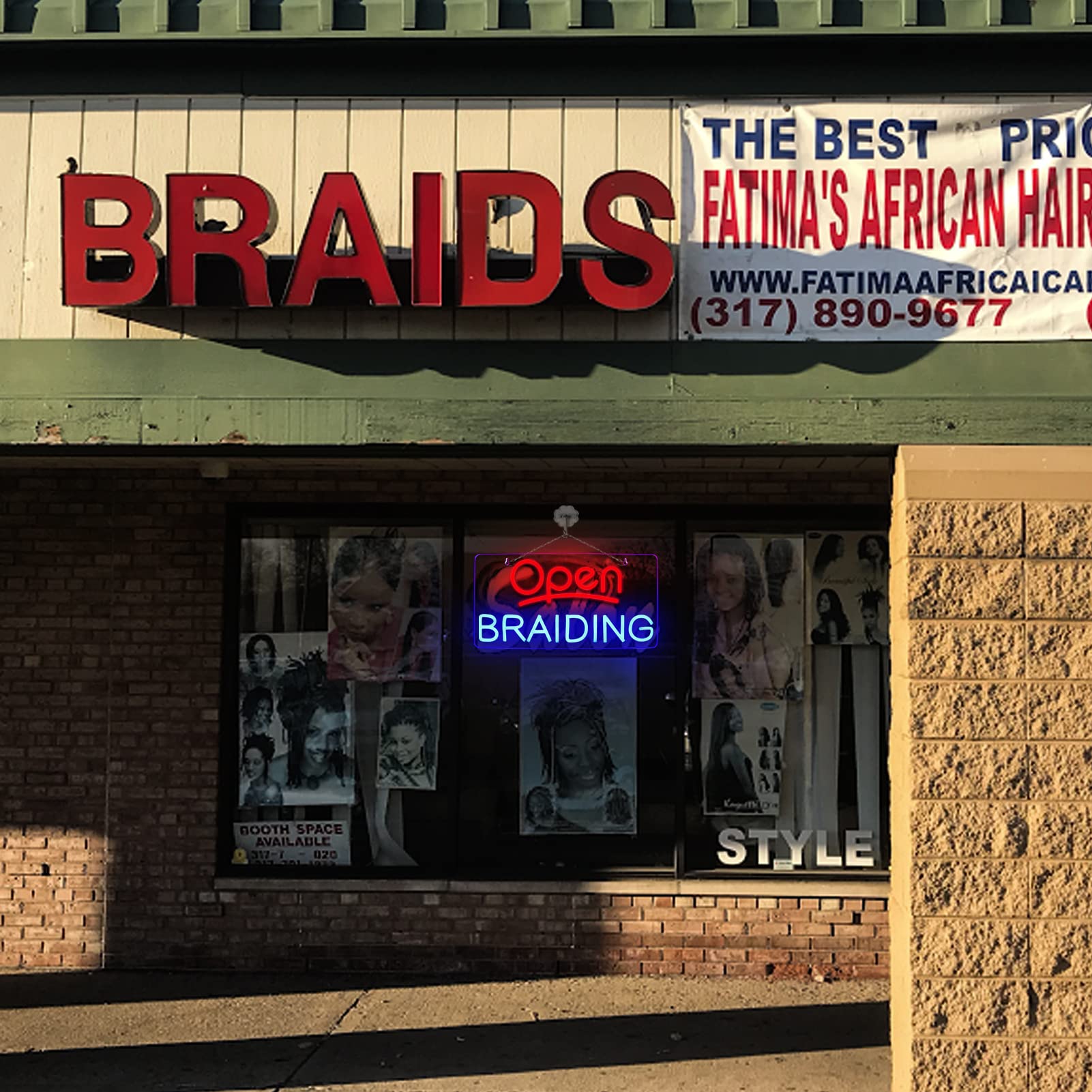 Vinray Open Braiding LED Neon Sign for Business, 16x8 inches, Super Bright, Easy to Hang, USB Powered