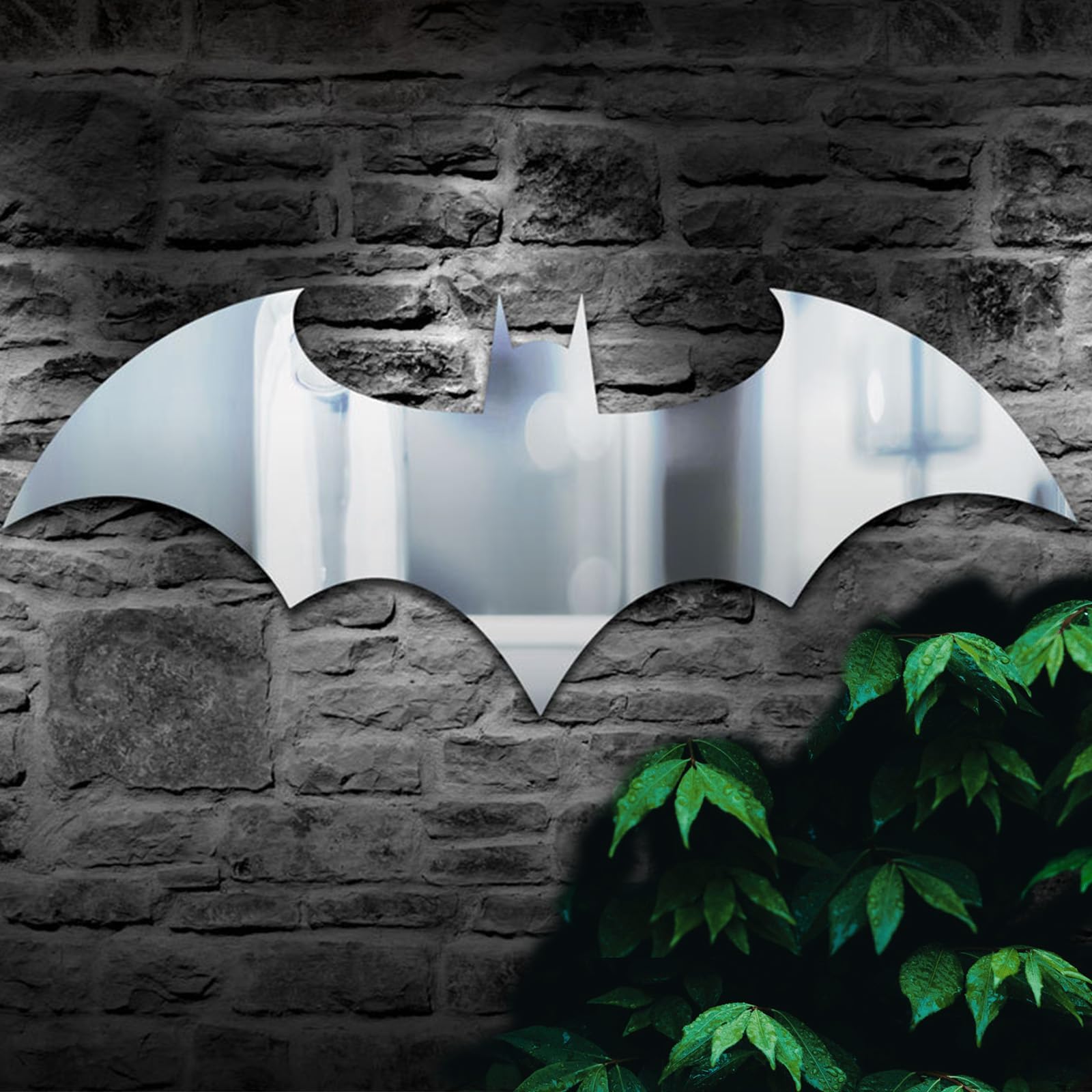 AKLOPE Superhero LED Wall Lamp - 16 Colors Remote Control, Acrylic, Mirror Finish, Model BAT EK0079