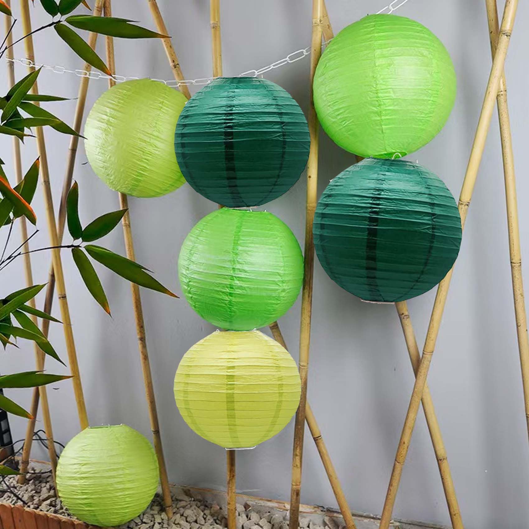 Green Paper Lanterns 12Pcs Hanging Chinese Lanterns For Wedding Birthday Baby Shower Christmas Graduation Anniversary Other Them