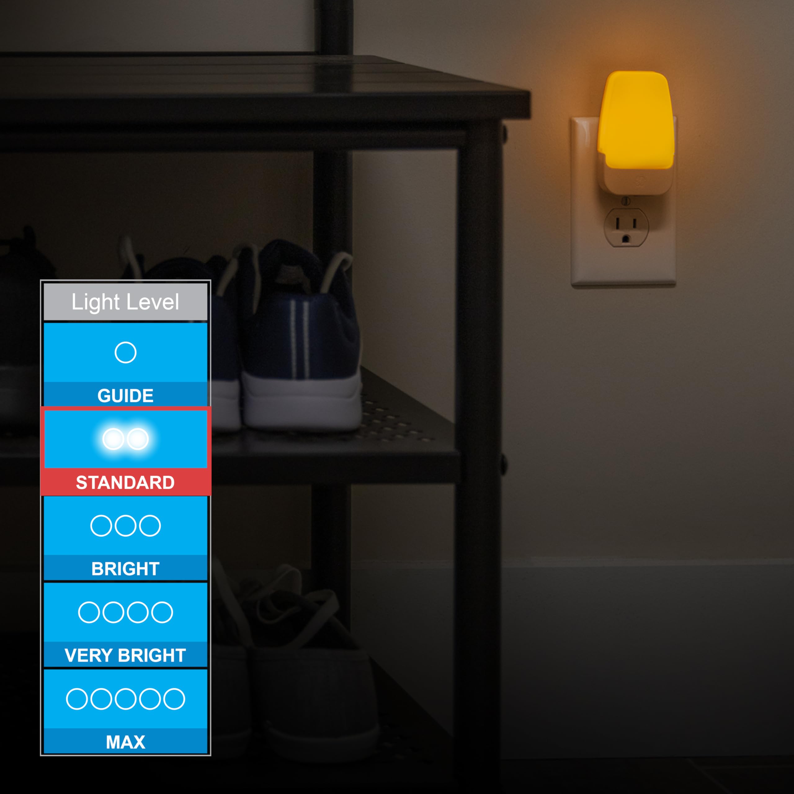 GE SleepLite LED Night Light, Plug-in Dusk to Dawn Sensor, Amber, 2 Pack, Model 76135, Ideal for Kids and Adults
