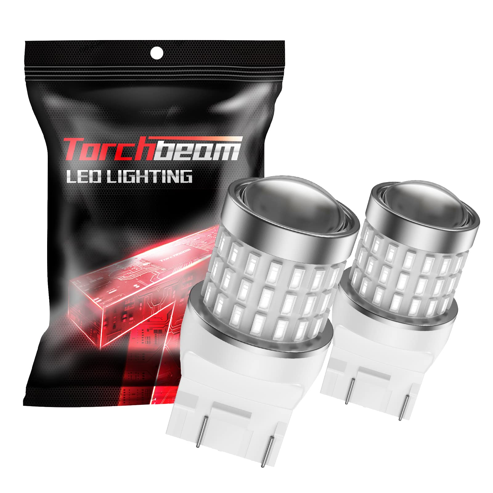 Torchbeam LED Bulbs - 7443/7440 Red Brake Lights, 3000LM Super Bright, CANBUS Free, T20 Replacement for Tail Parking Lights