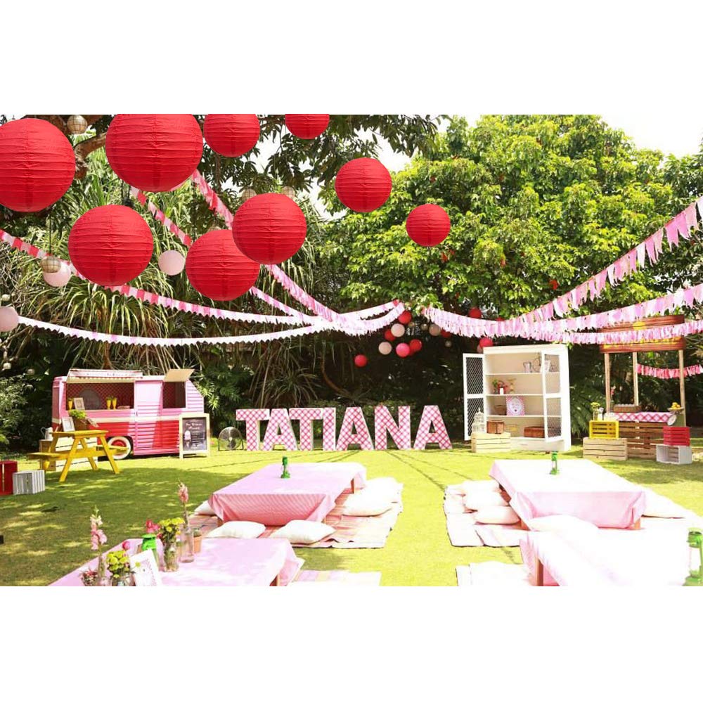 Beishida Red Round Paper Lanterns Decorative Hanging Asia Chinese Japanese Paper Lanterns Lamp For Birthday Wedding Baby Bridal
