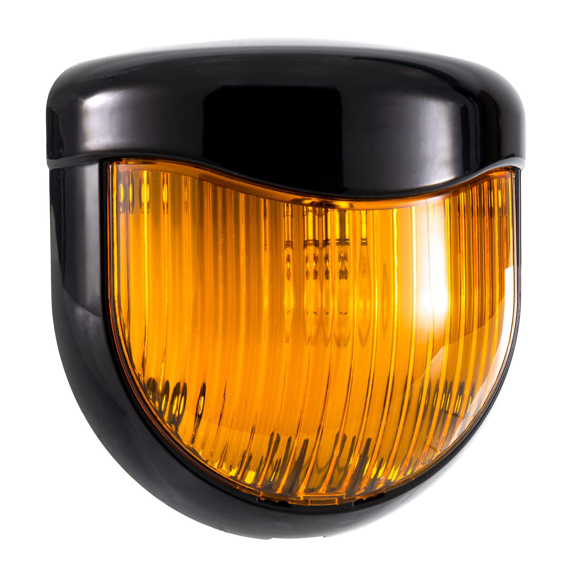 RecPro RV 12V Porch Light Fixture with Amber Lens, Black, Single, Model RP-1661 for Motorhomes, Campers, Trailers, 5th Wheels