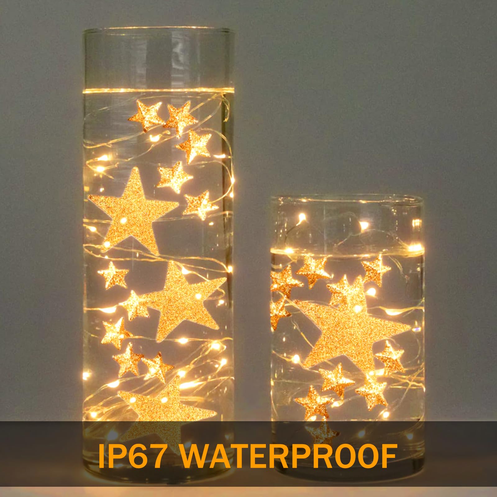 Onforu Fairy Lights 16 Pack, 6.5ft Battery Operated, IP67 Waterproof, Warm White Mini LED Twinkle Lights for Decor
