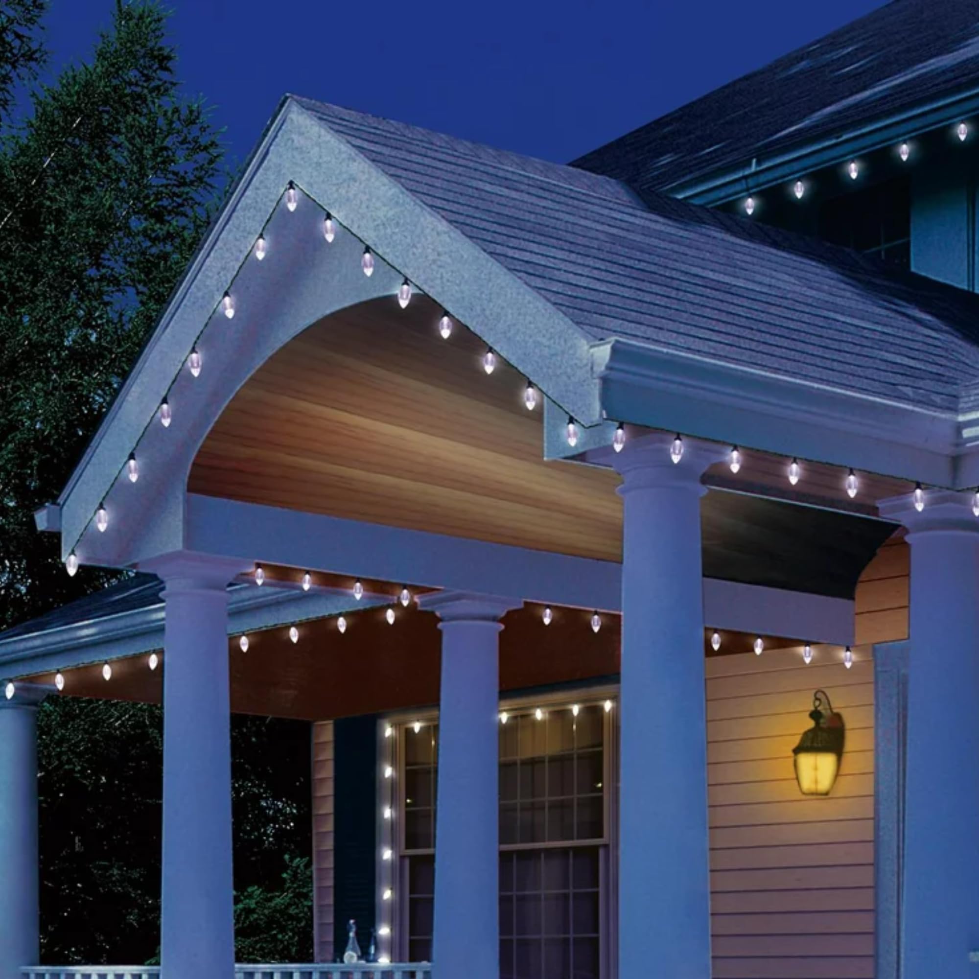 Tw Shine C9 Christmas Lights, 100 Led 66 Ft Christmas String Lights Outdoor With 8 Modes Timer Waterproof Connectable For Indoor Yard Xmas Tree House Decorations (White)