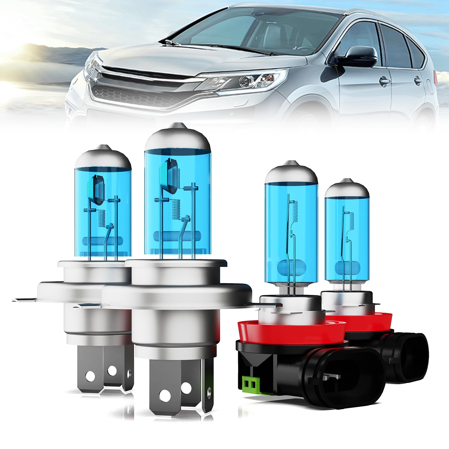 TTDBDAN Halogen Headlights Fit for CRV CR-V 2007-2014 Headlight Bulbs,9003/H4/HB2 High/Low Beam + h11 Fog Light Bright Light Com