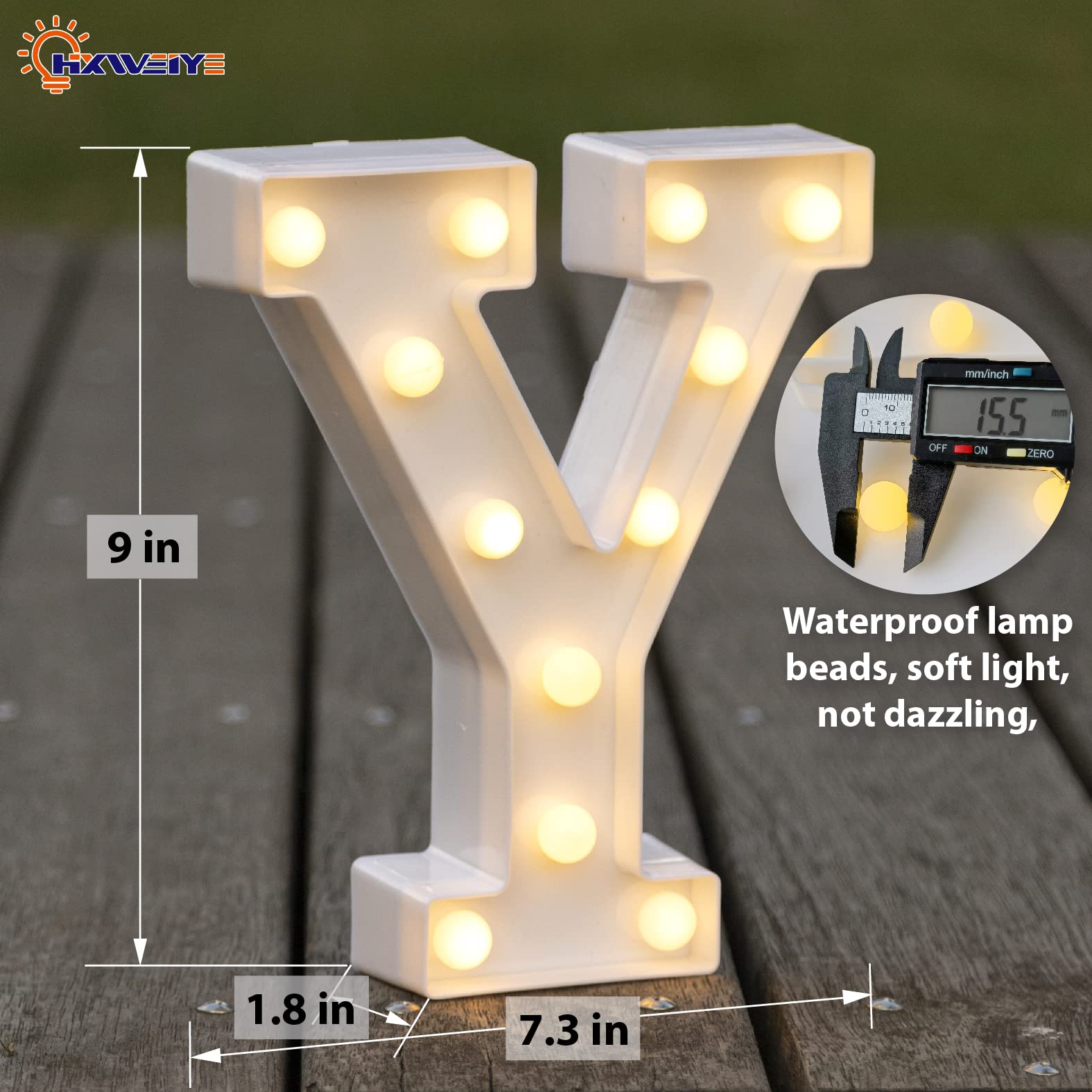 HXWEIYE LED Marquee Letters Lights Sign, 26 Alphabet + Numbers, Battery Powered, Warm White Color
