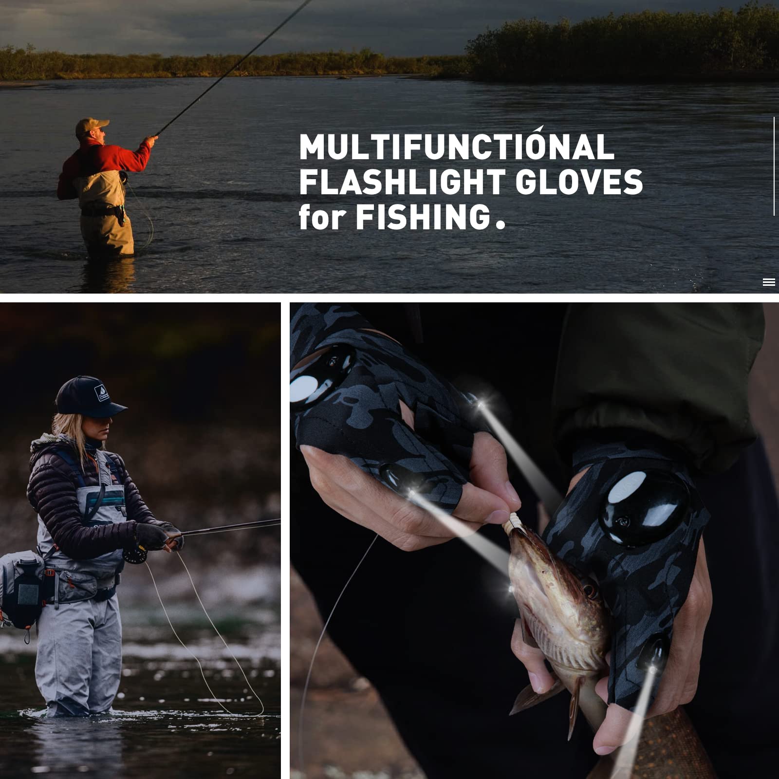 ThxToms LED Flashlight Gloves,Stocking Stuffers Gifts for Men Dad Him,Christmas Birthday Gifts for Dad Father Husband, Cool Gadg