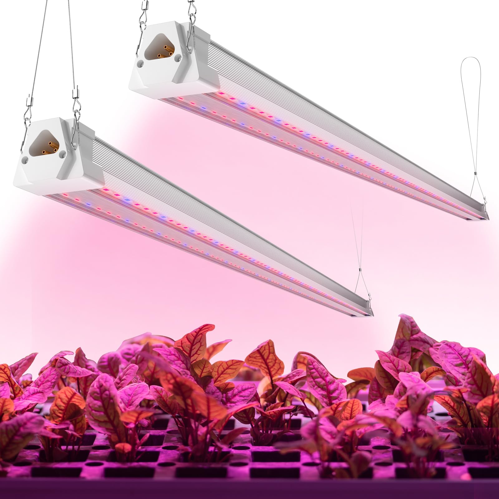 FREELICHT LED Grow Light, 40W (250W Equivalent), 2 Pack Red Blue Spectrum, Aluminum, Indoor Plant Growing Lamps
