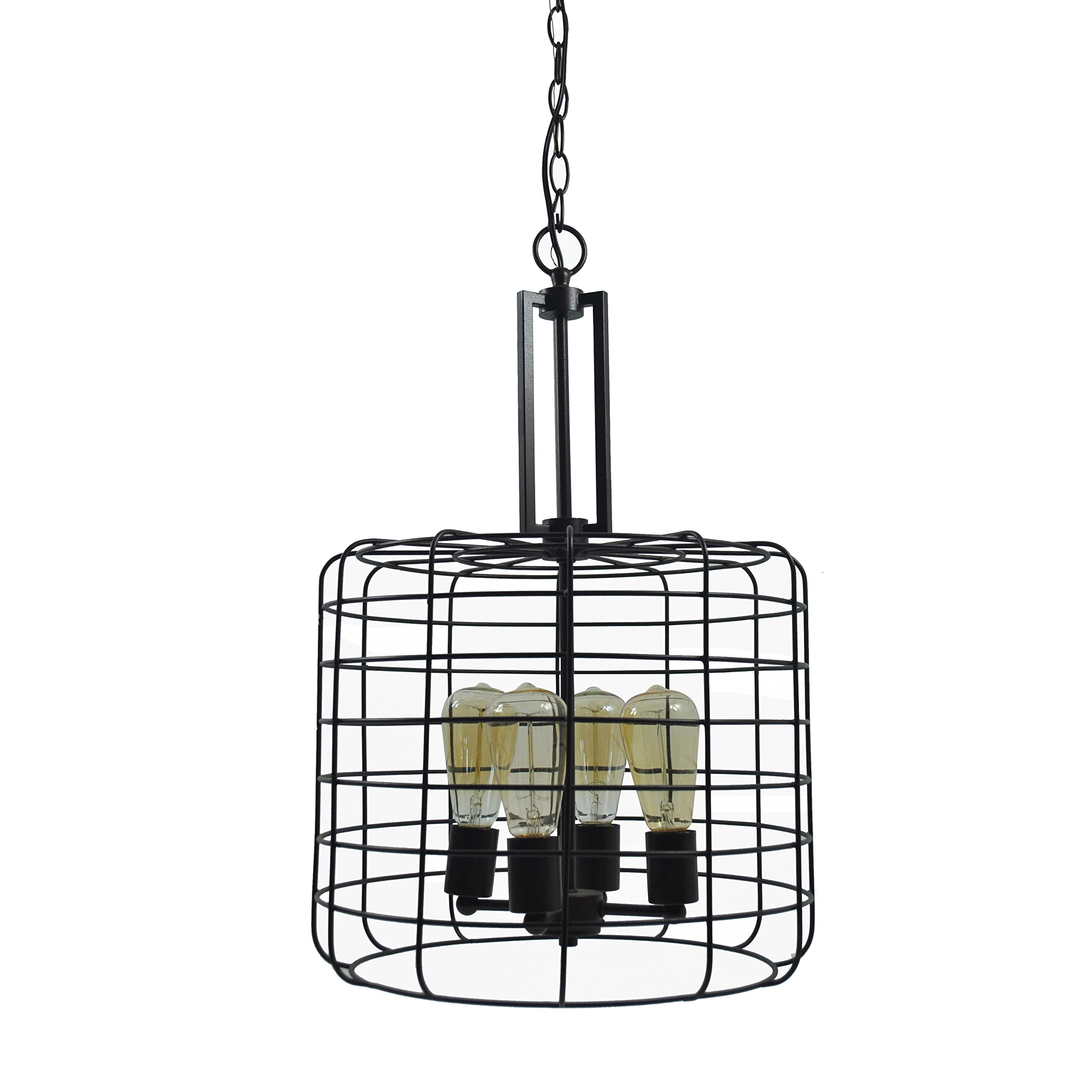 Design House 587337 Ajax Industrial Modern 4-Light Indoor Chandelier Metal Wire Cage For Entryway Dining Room Foyer, Coffee Bron