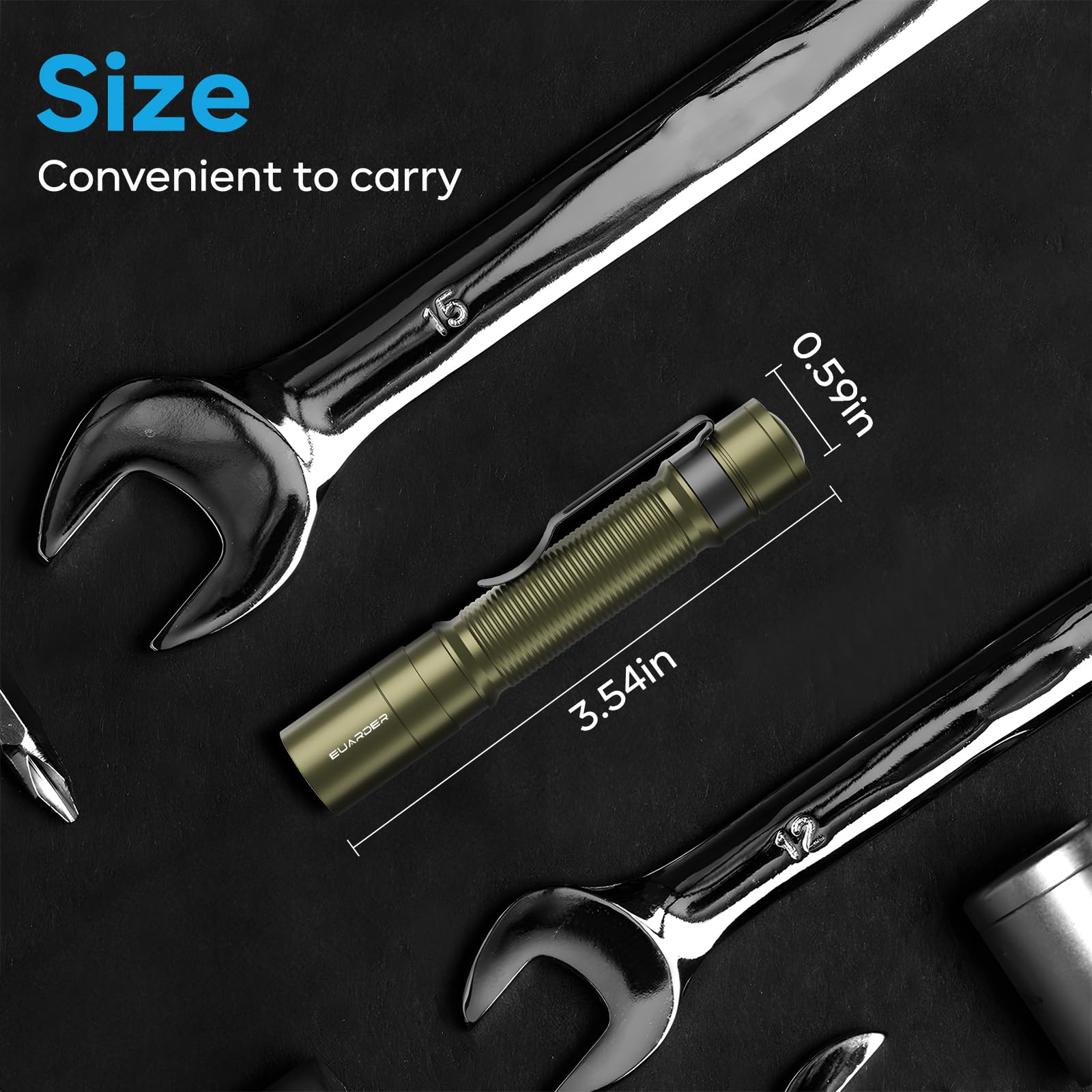 Euarder Mini Flashlight, Small Flashlight Super Bright Ultra-Compact Powerful Led Flashlight, High Lumens Pocket Pen Light With