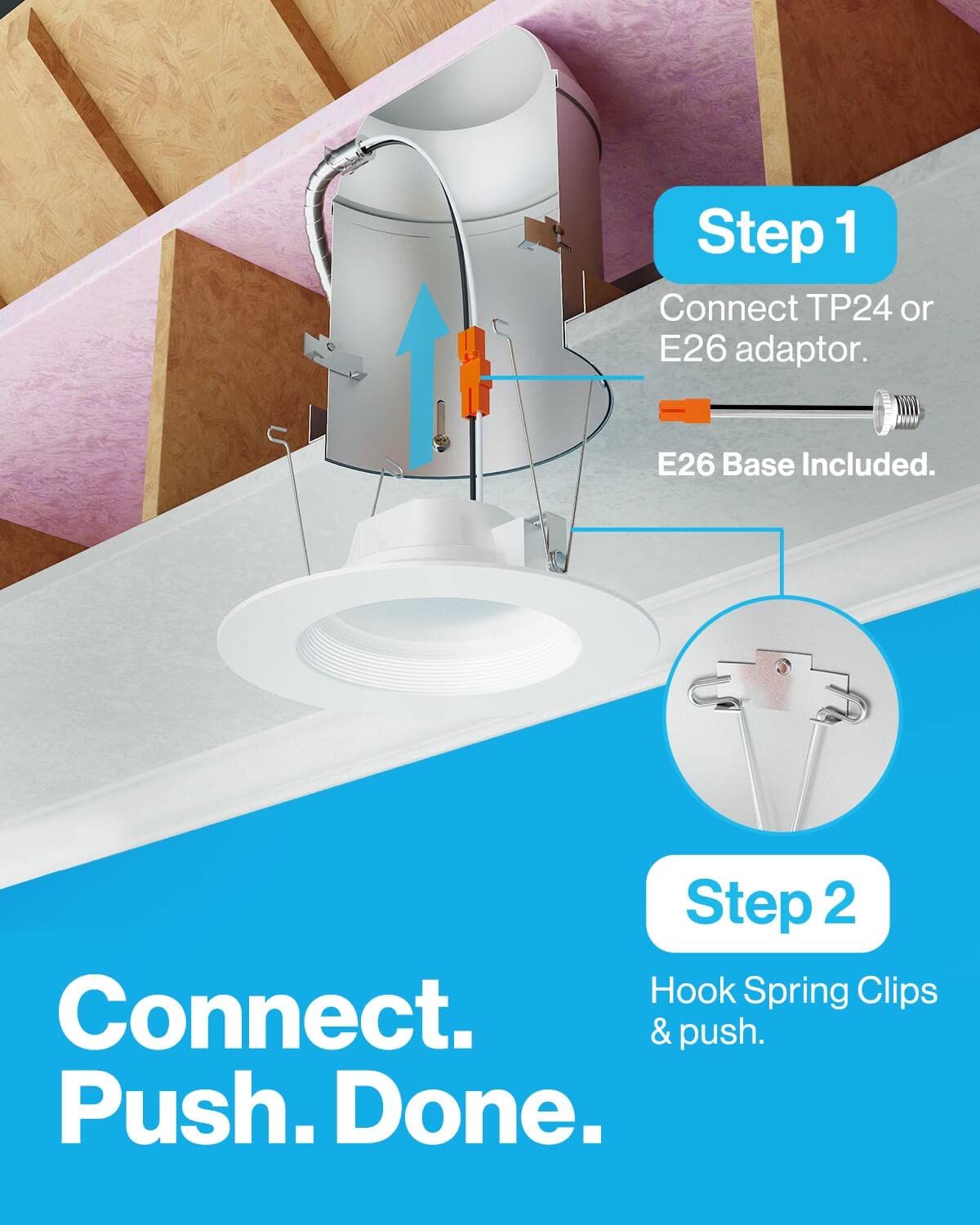Sunco Lighting 48 Pack 5/6 Inch Led Can Lights Retrofit Recessed Lighting, Baffle Trim, Dimmable, 5000K Daylight, 13W=75W, 1050 Lm, Damp Rated, Replacement Conversion Kit, Ul Energy Star