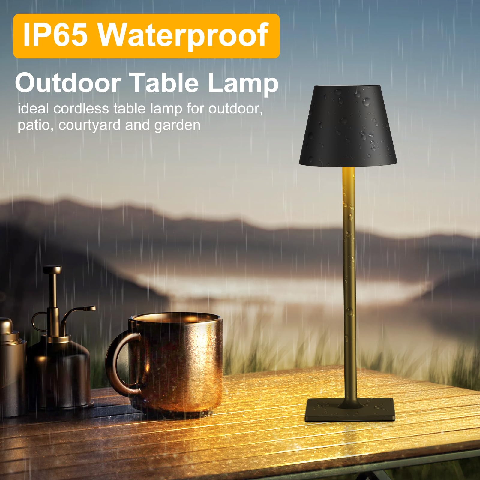 2 Pack Rechargeable Table Lamp - Cordless Led Lamp With 6000Mah Battery Operated Led Desk Lamp, Portable Table Light Outdoor For
