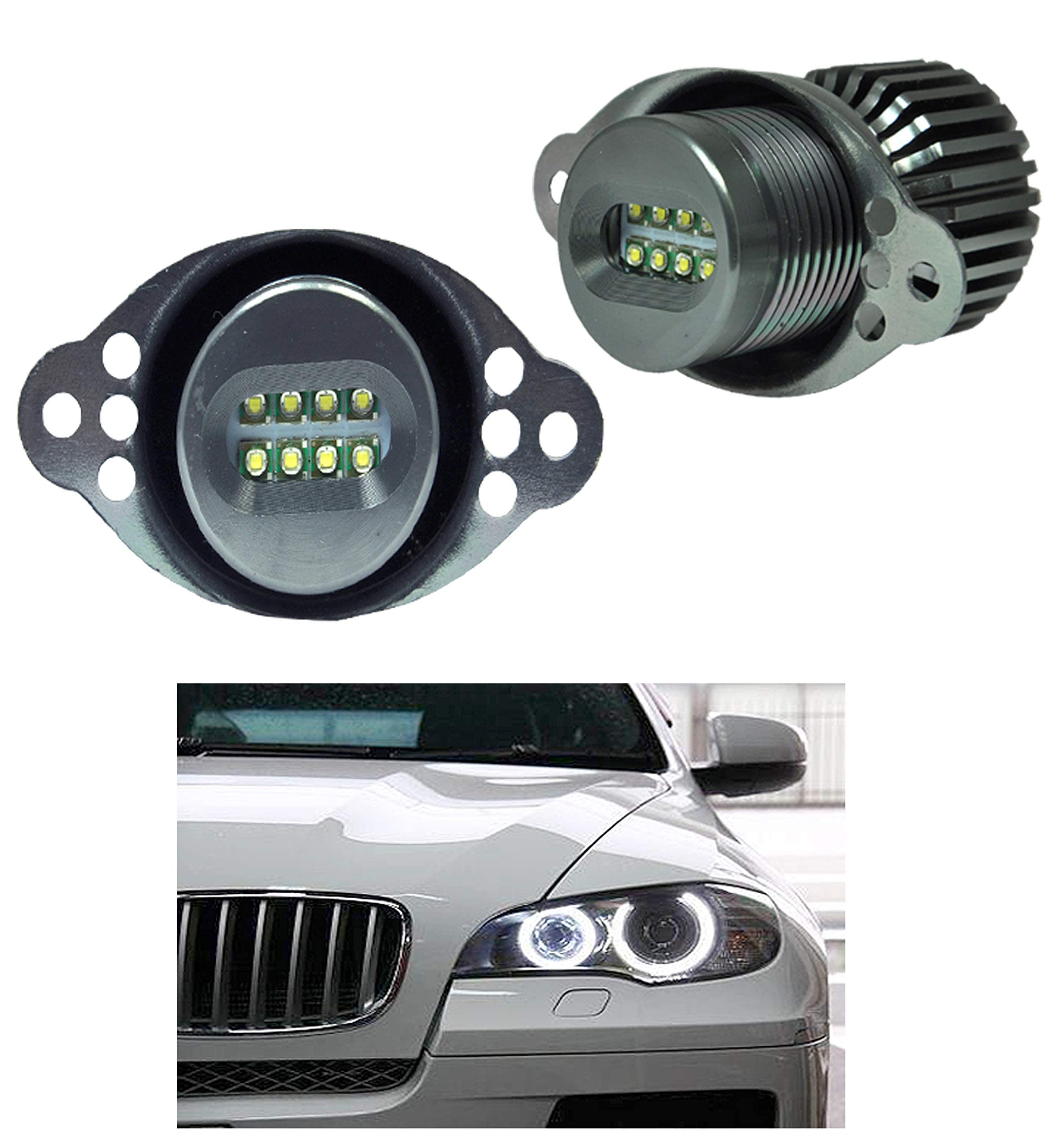 Icbeamer E90,E91,Lci Fit Bmw Angel Eye Halo Ring Led Bulbs White Color (Only Works On Non Projector Headlight)
