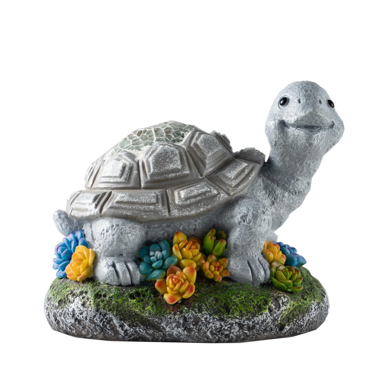 Rezpuao Garden Statue Turtle,Solar Turtles Decor For Outdoor,Resin Tortoise Figurine With Solar Light For Patio,Balcony,Yard,Law