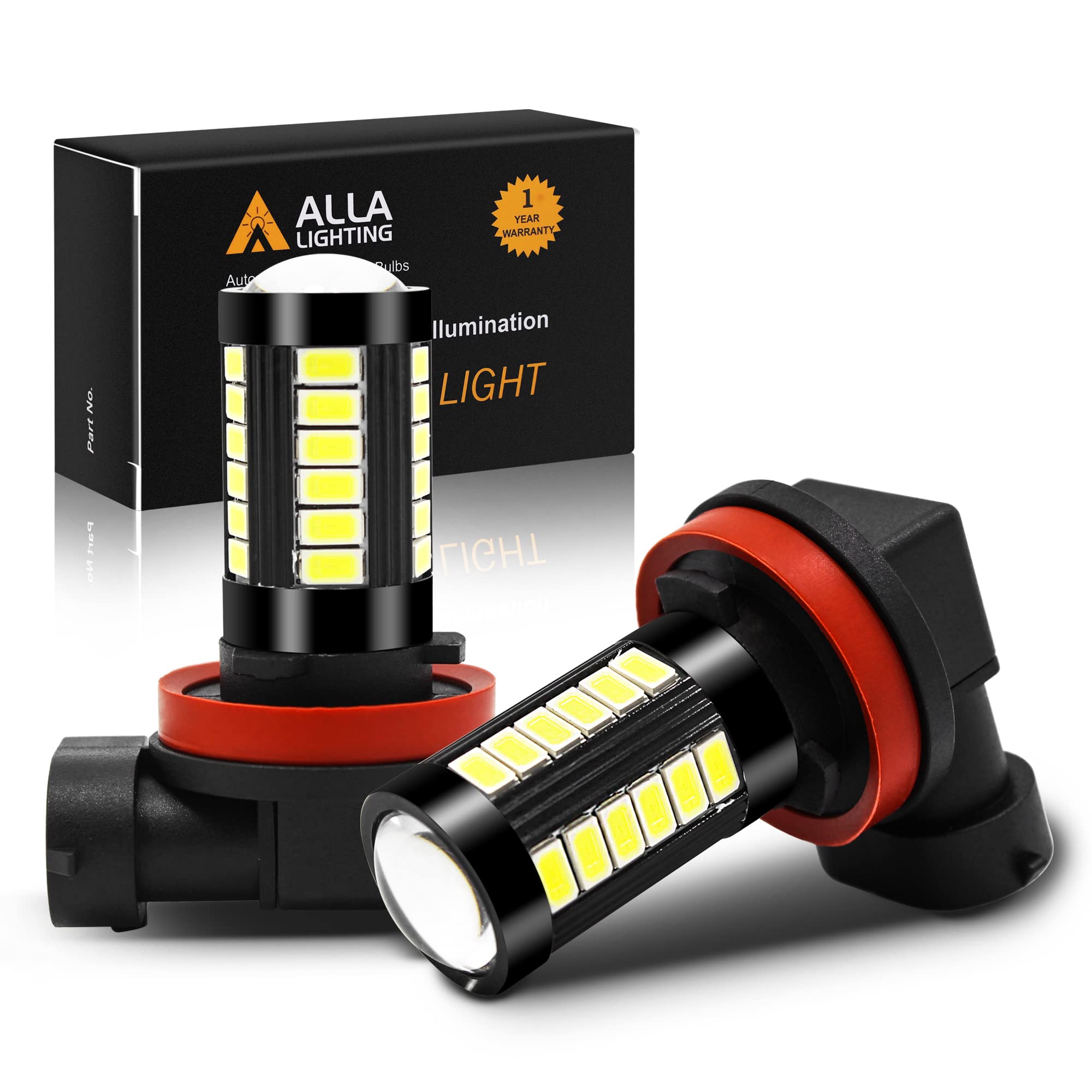 Alla Lighting H16 Led Fog Light Bulbs Compatible With Japanese Vehicles, 6000K Xenon White 2800Lm Super Bright 5730 33-Smd For C