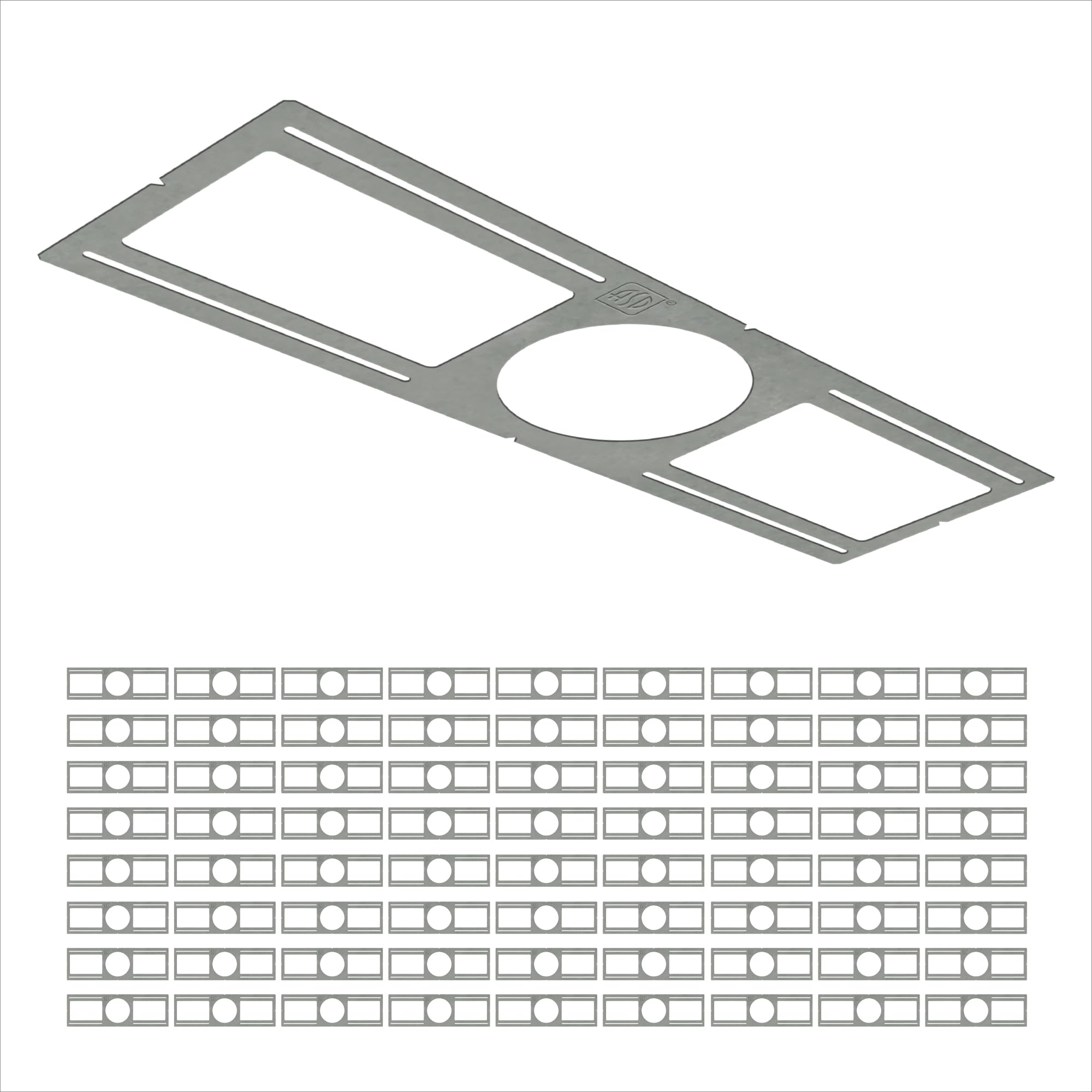 ASD 72 Pack New Construction Mounting Plate Round Hole - 6 Inch Flat Galvanized Steel Wafer Light Rough in Plate, Shallow Light 