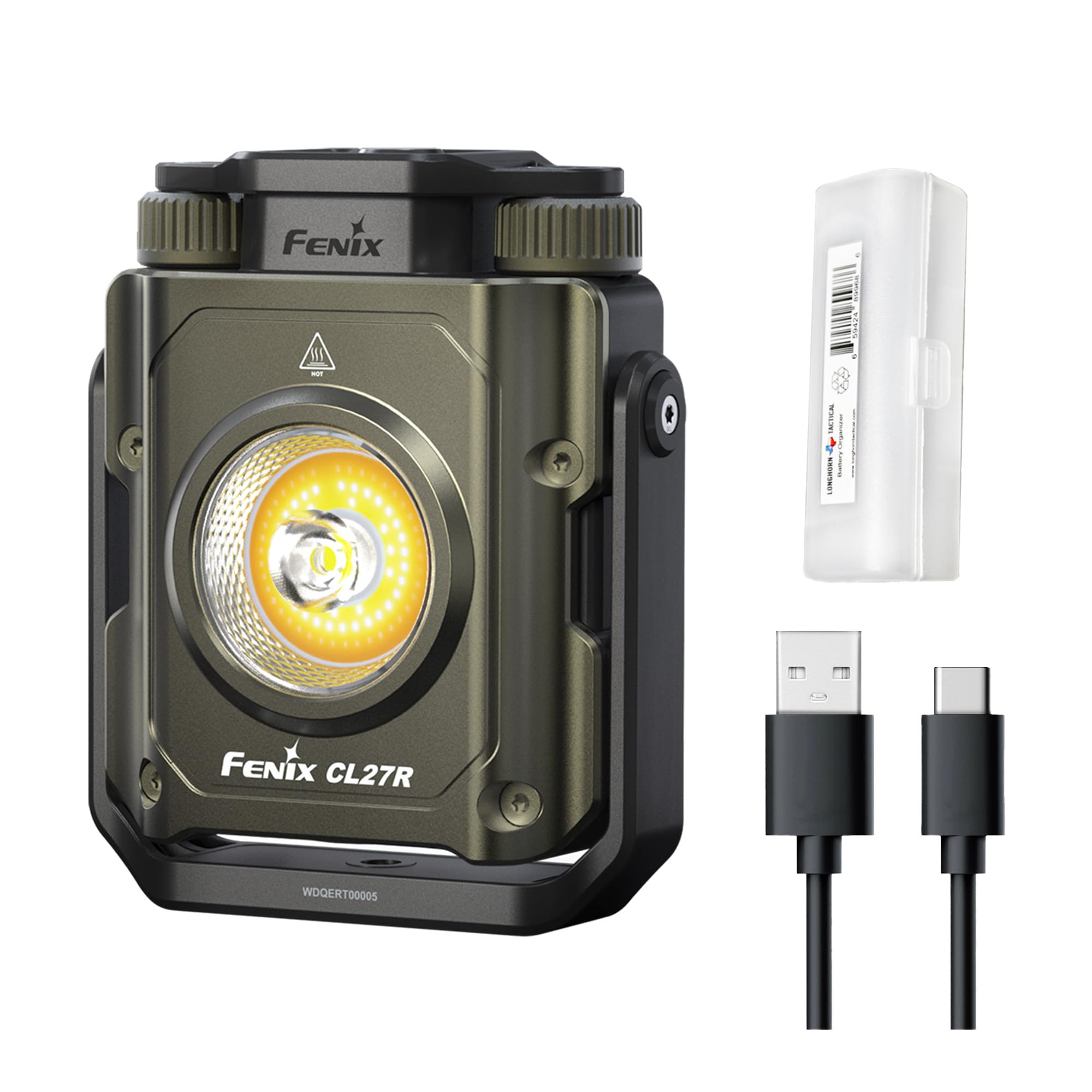 Fenix CL27R Camping Lantern Flashlight, 1600 lumens USB-C Rechargeable Waterproof Portable with White and Red LEDs and Lumentac 